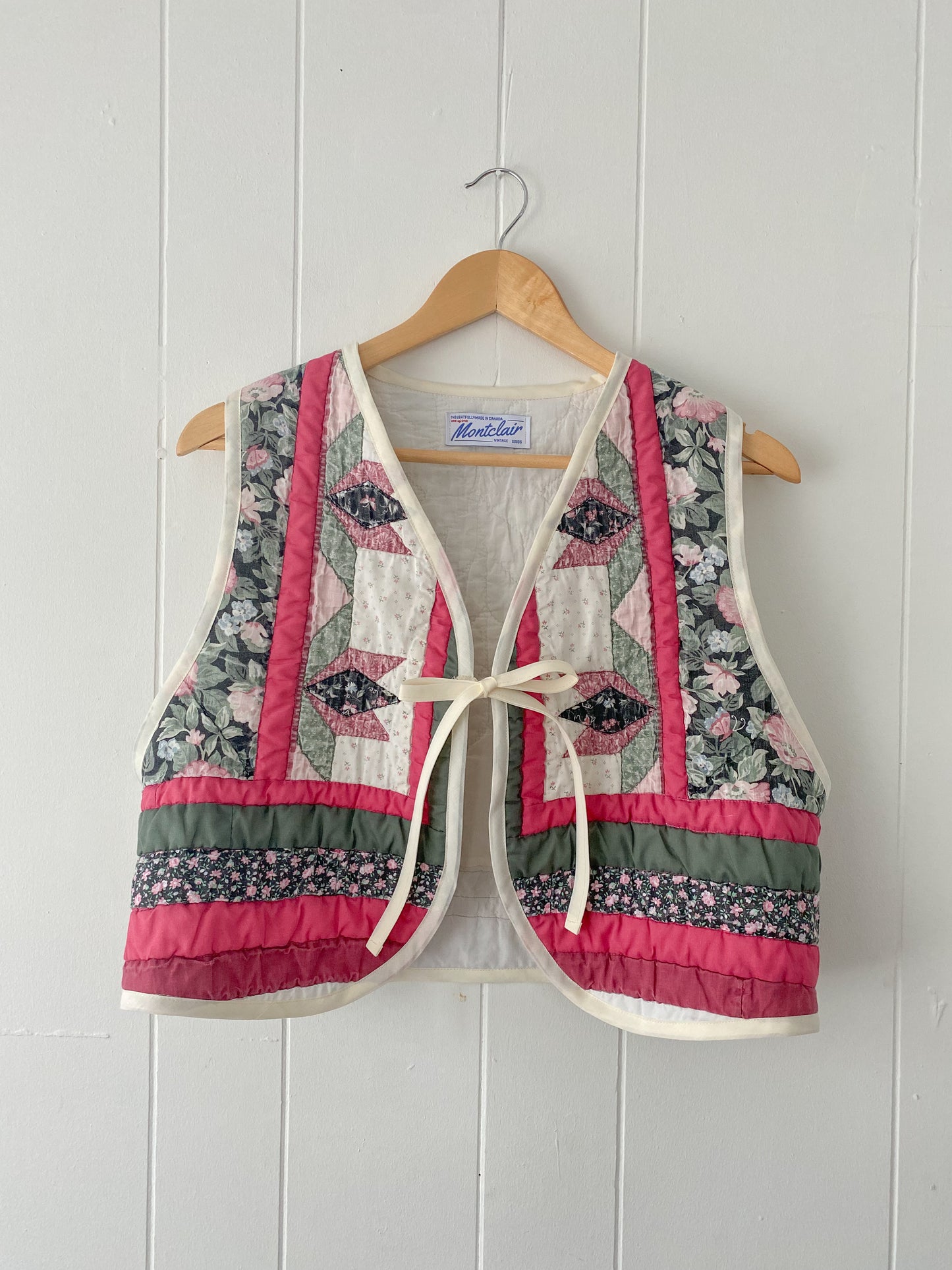 Upcycled Tie Front Quilt Vest