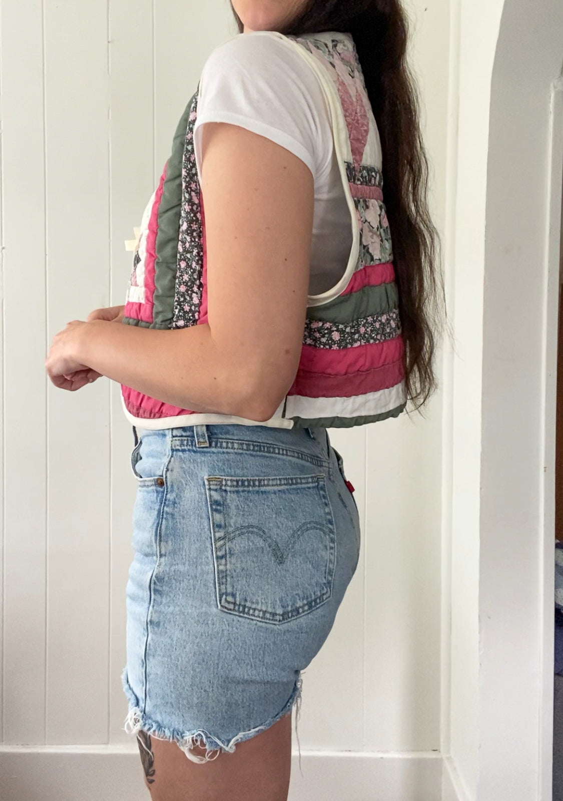 Upcycled Tie Front Quilt Vest
