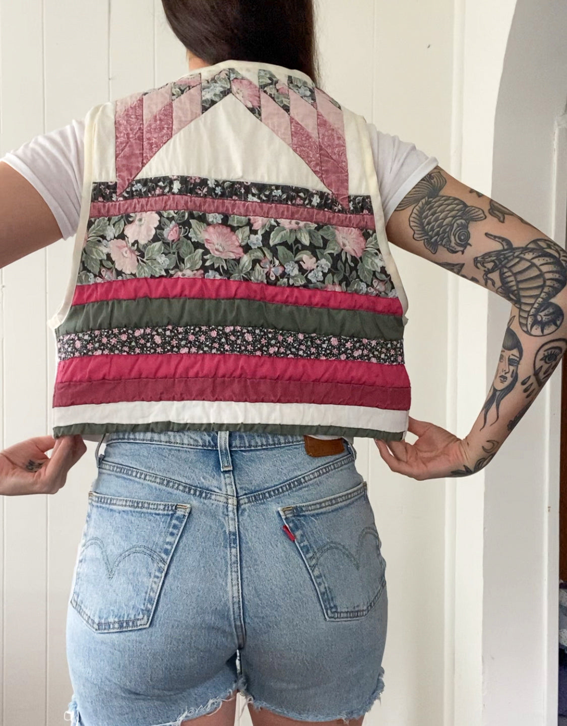Upcycled Tie Front Quilt Vest