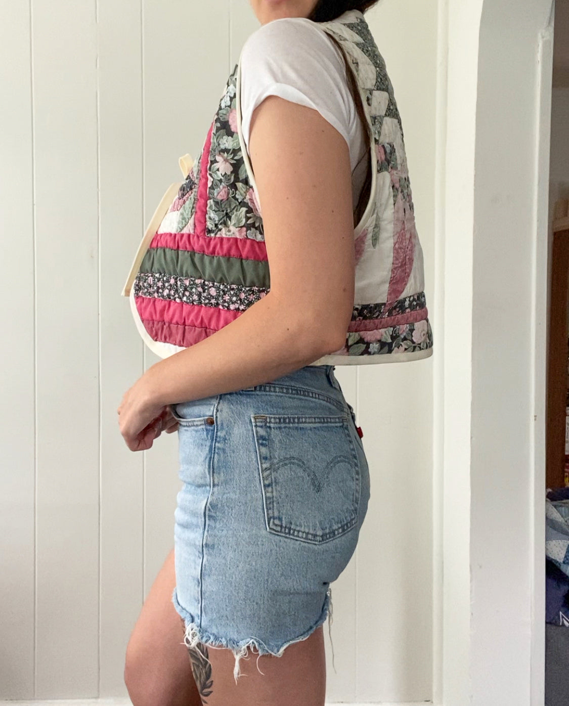 Upcycled Tie Front Quilt Vest