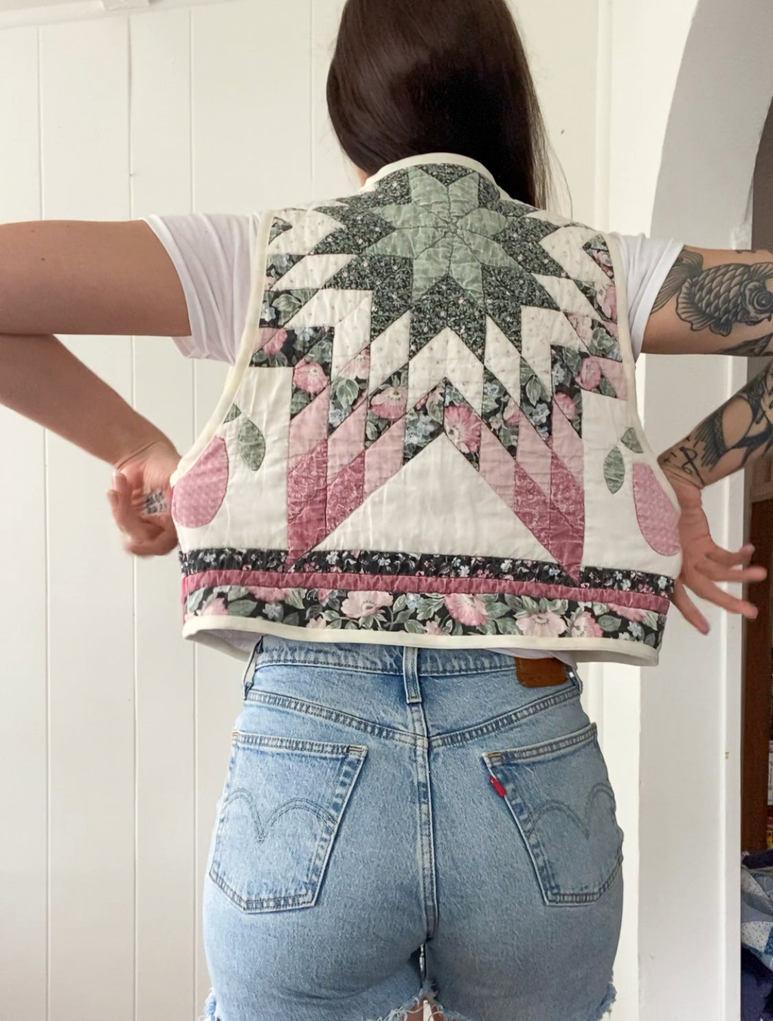 Upcycled Tie Front Quilt Vest