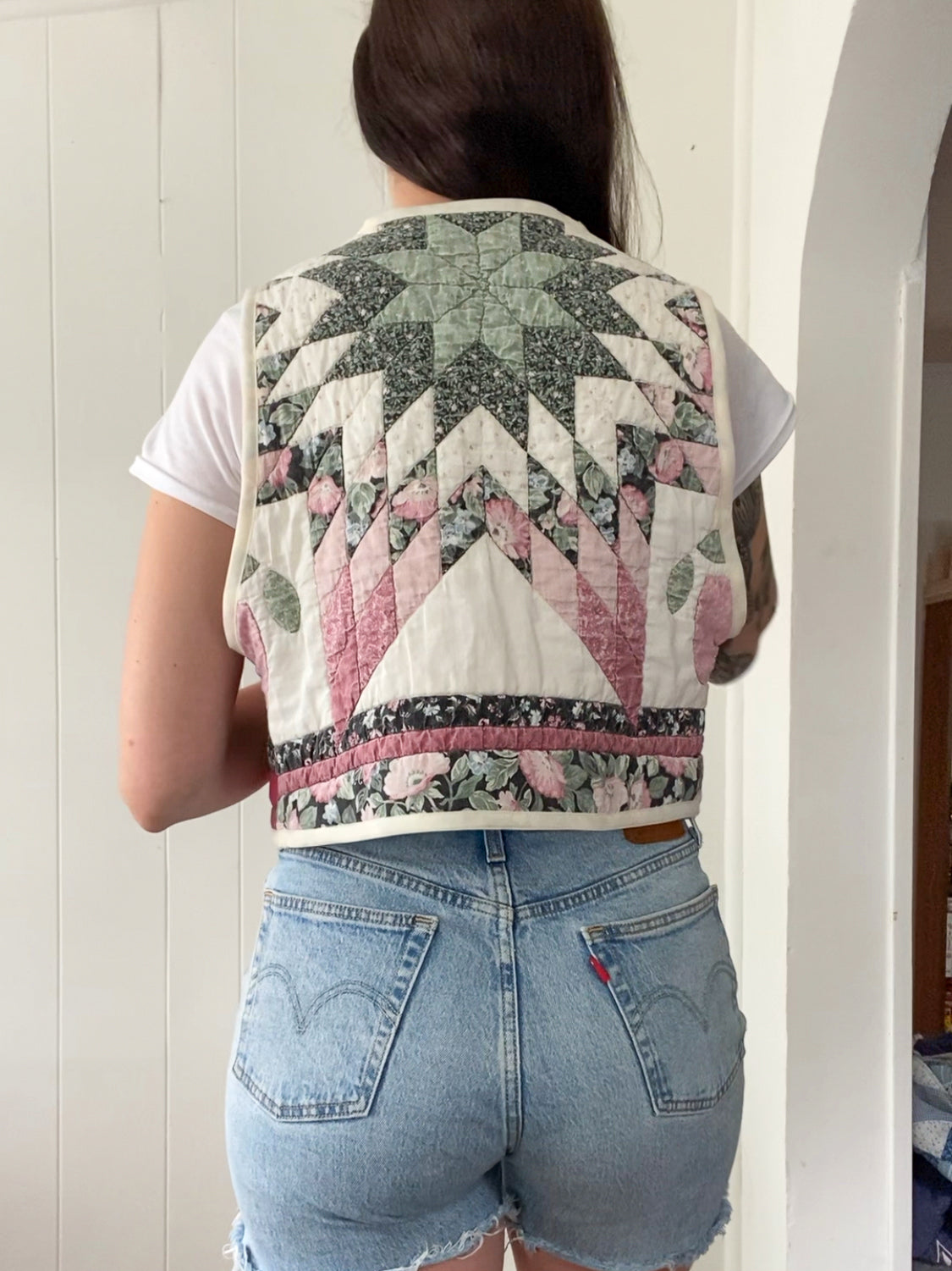 Upcycled Tie Front Quilt Vest