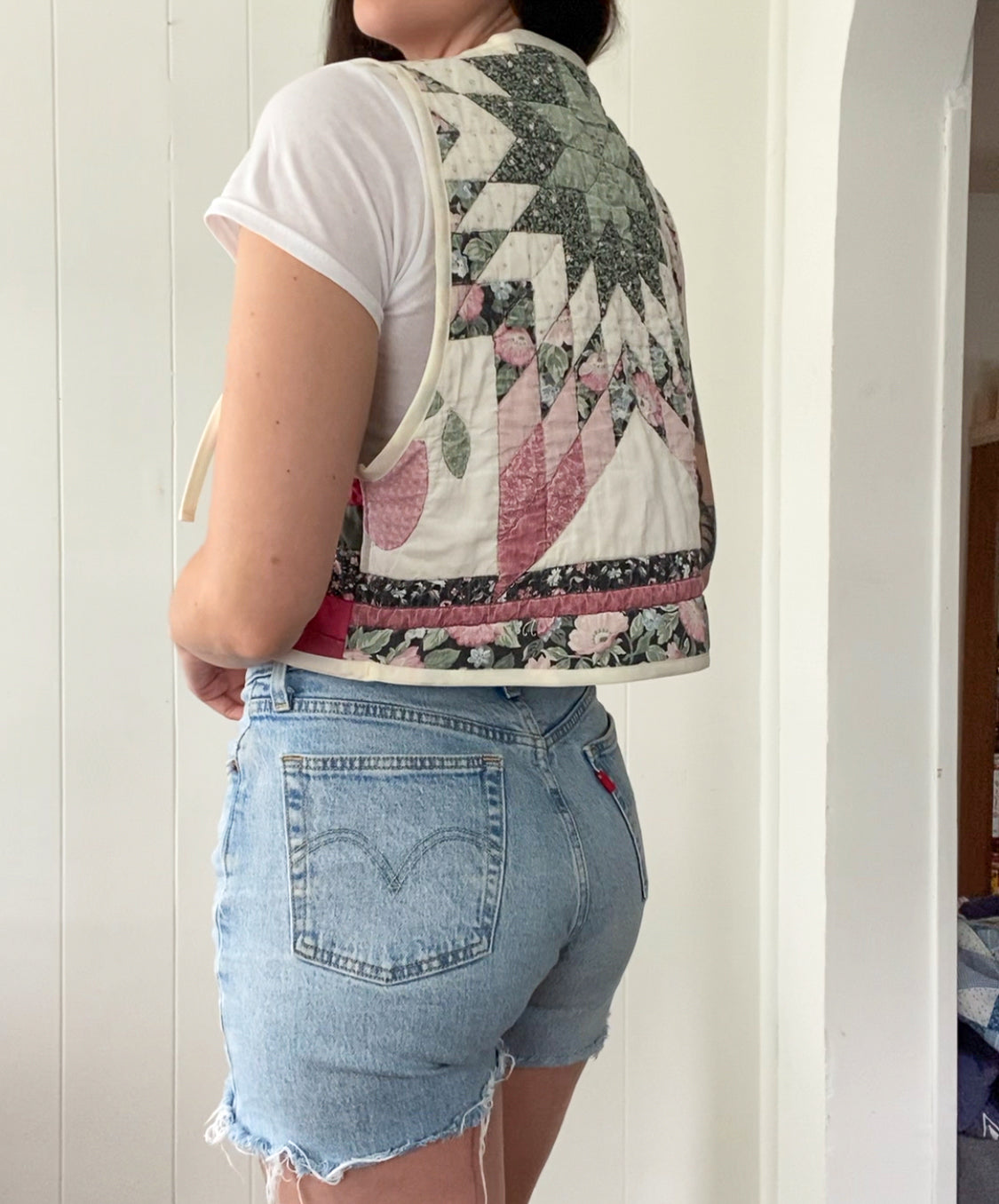 Upcycled Tie Front Quilt Vest