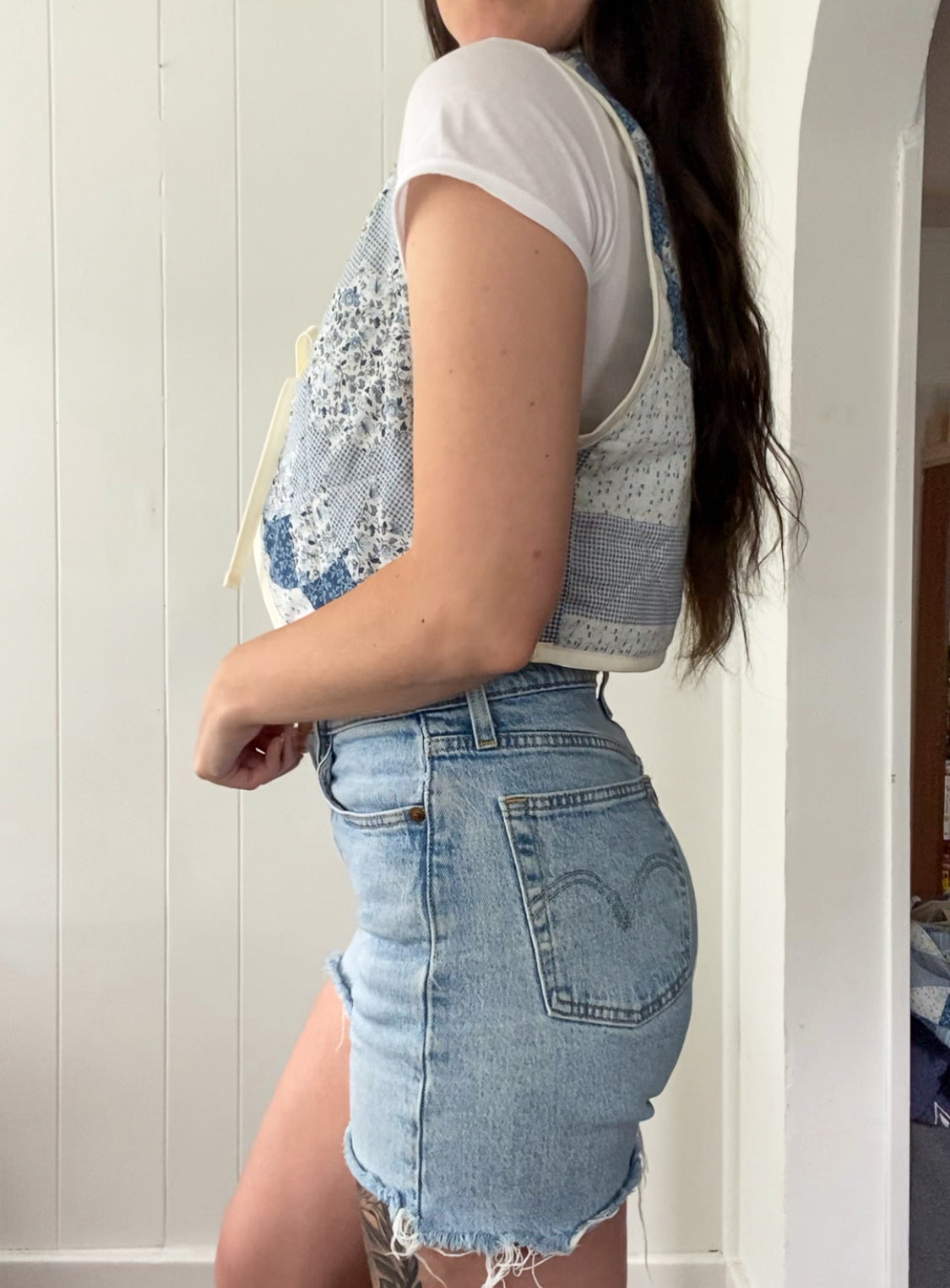 Upcycled Tie Front Quilt Vest