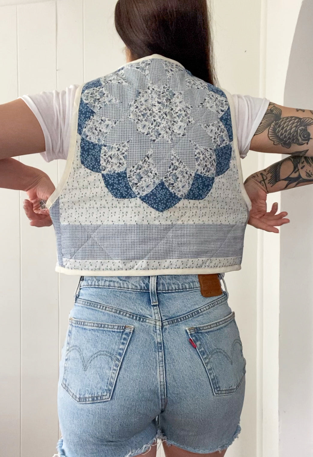 Upcycled Tie Front Quilt Vest