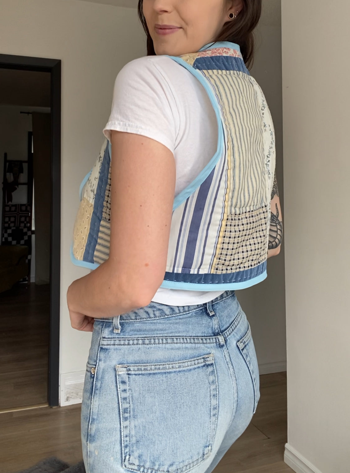 Upcycled Tie-front Quilt Vest