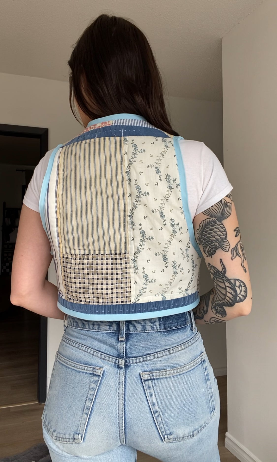 Upcycled Tie-front Quilt Vest