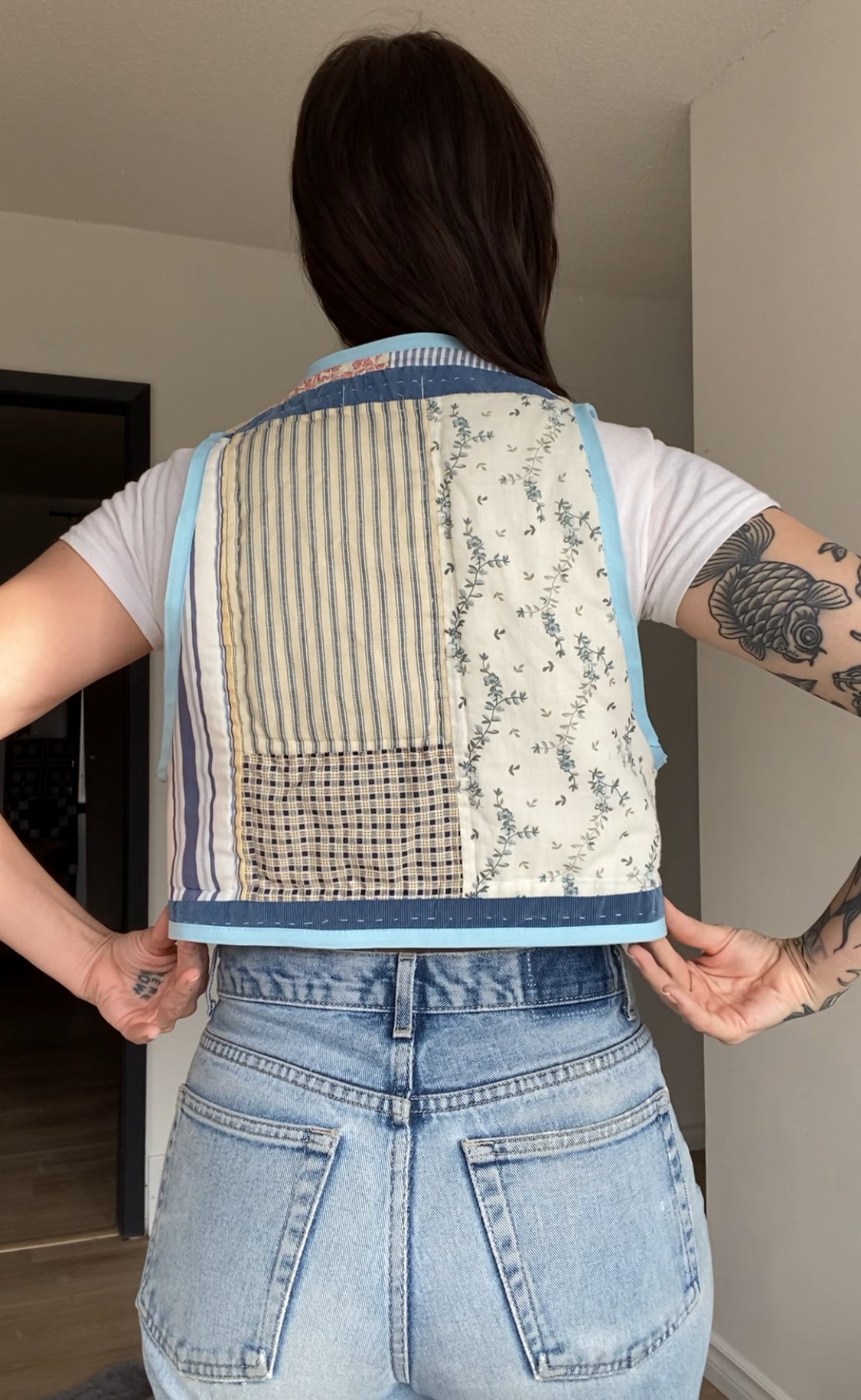 Upcycled Tie-front Quilt Vest