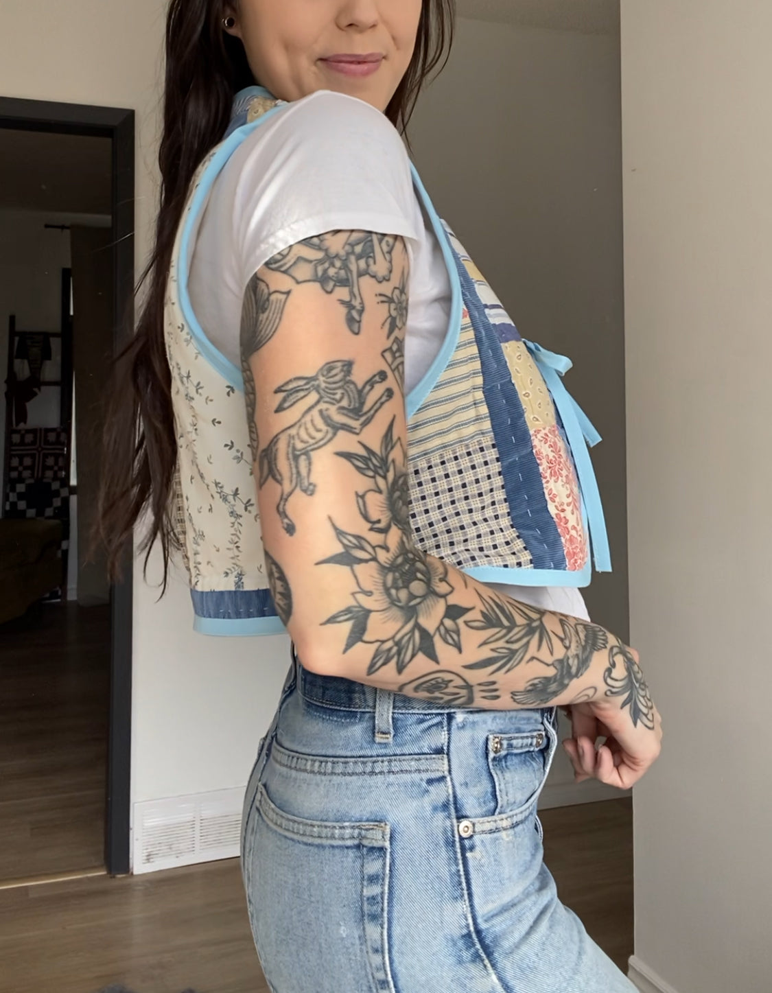 Upcycled Tie-front Quilt Vest