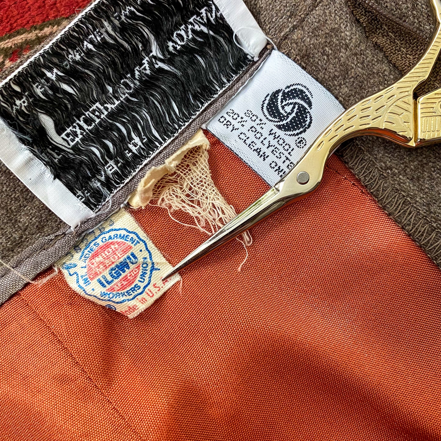 25"W 1970s Union Made Wool Trousers