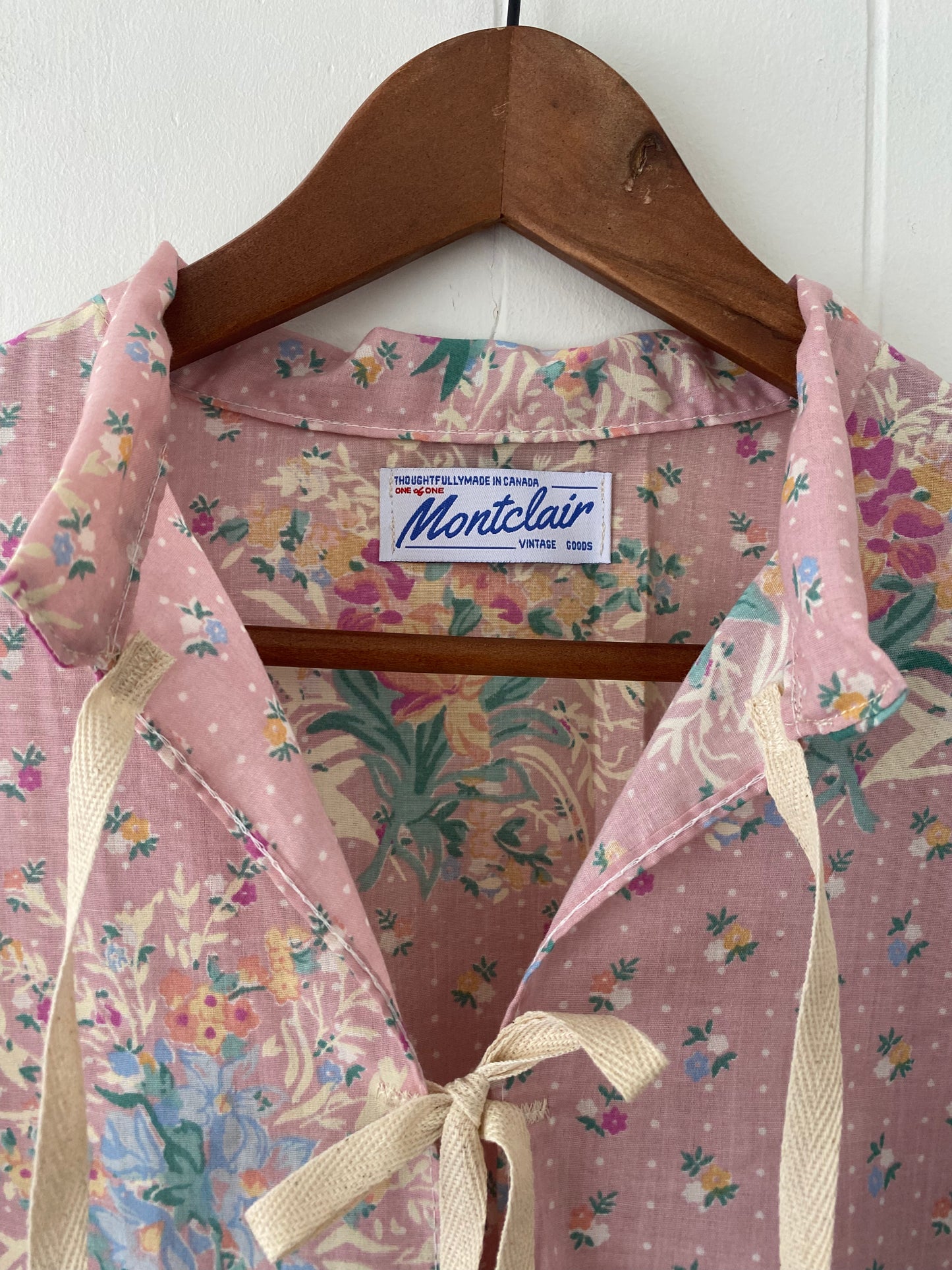 Upcycled Tie Front Blouse