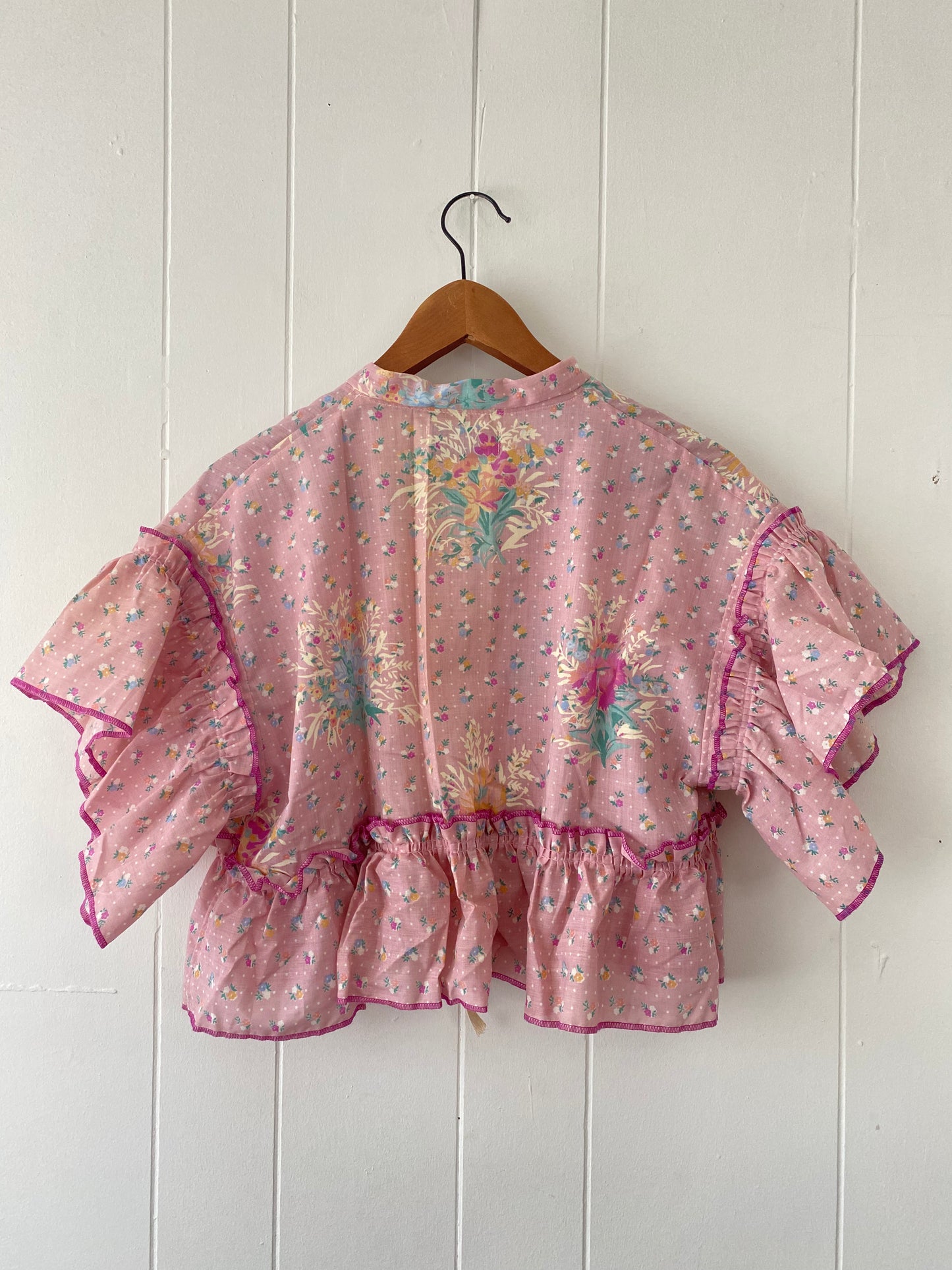 Upcycled Tie Front Blouse