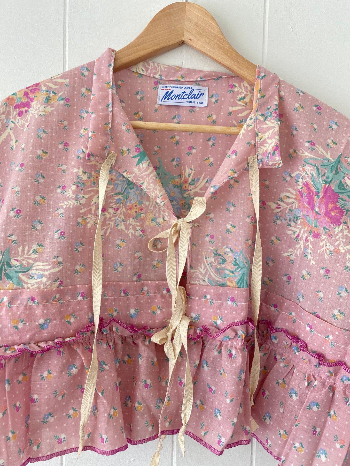 Upcycled Tie Front Blouse