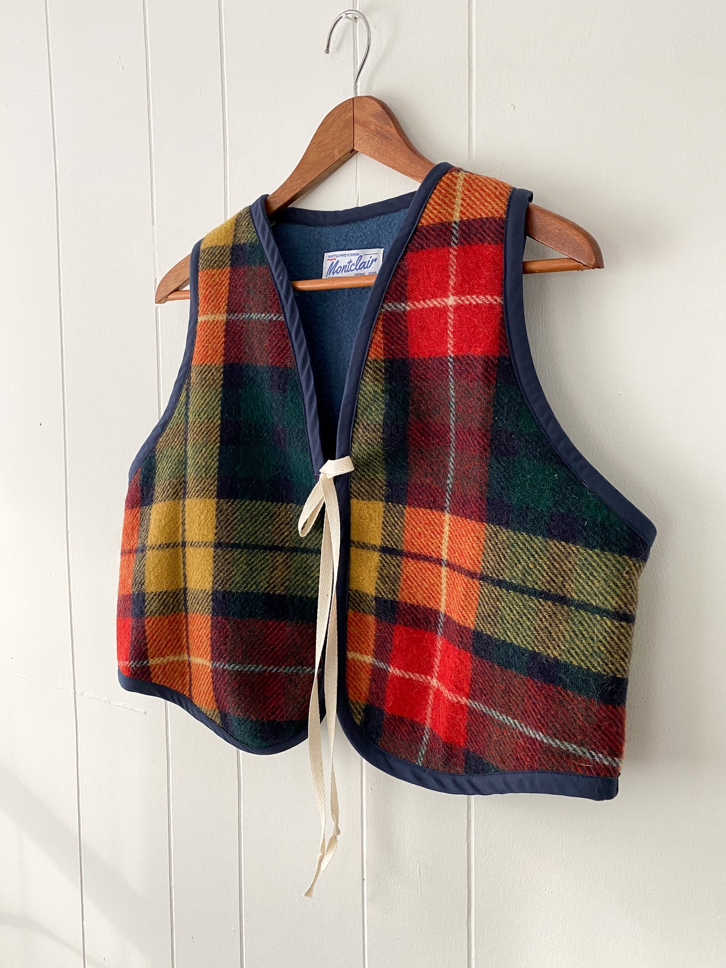 Upcycled Vintage Plaid Wool Vest