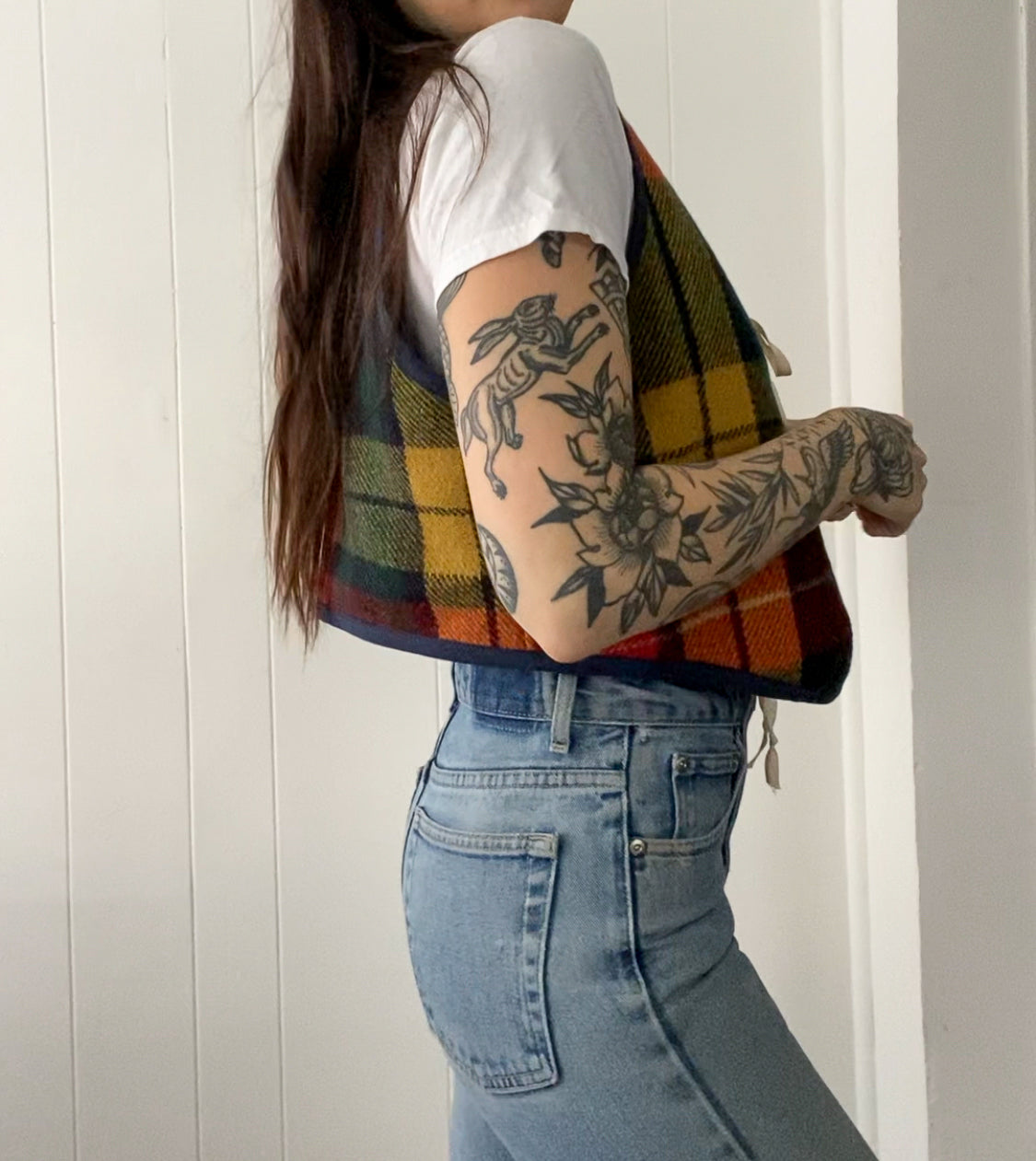 Upcycled Vintage Plaid Wool Vest