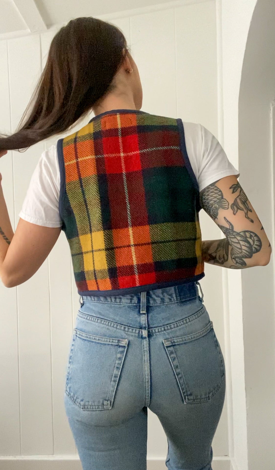 Upcycled Vintage Plaid Wool Vest