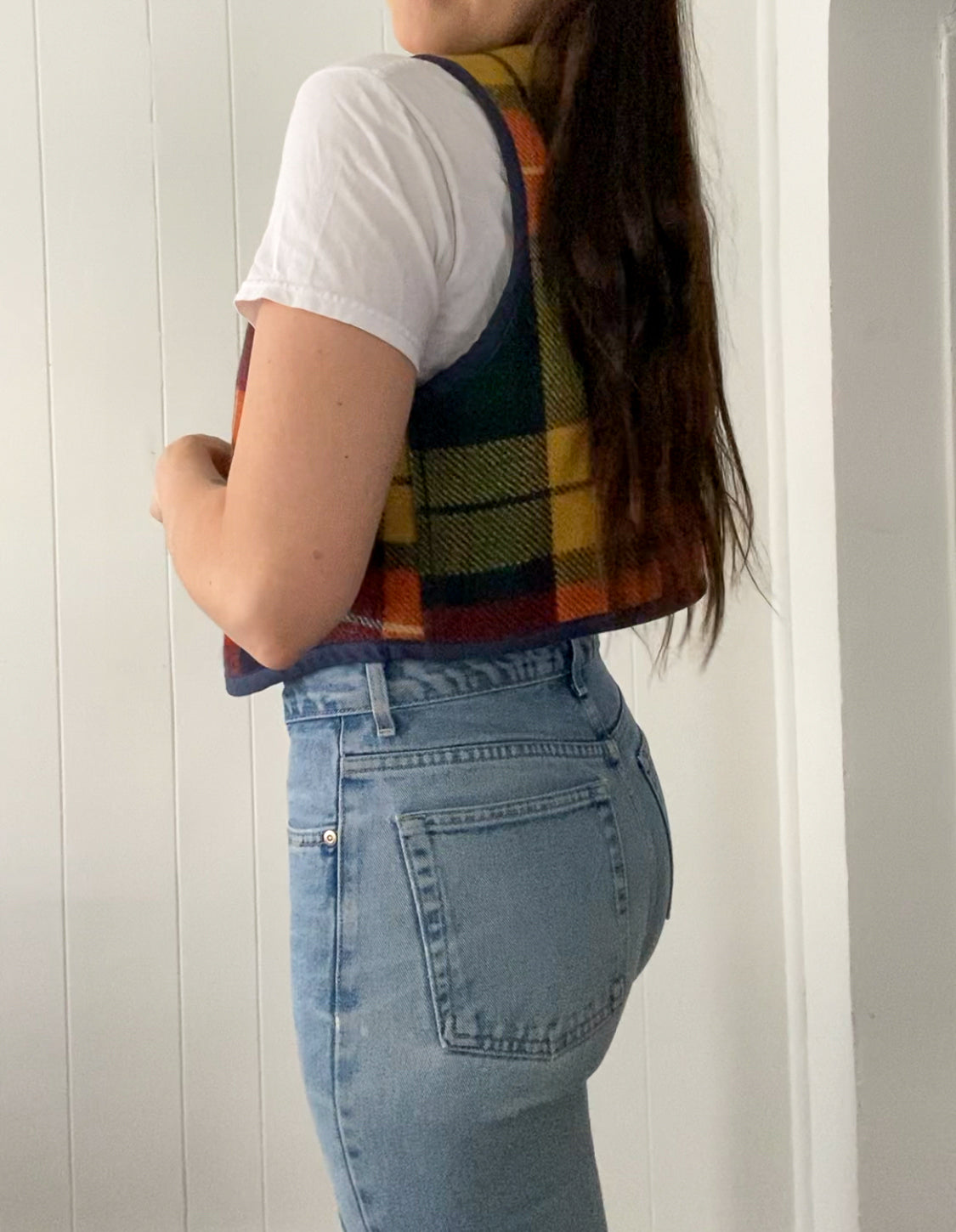 Upcycled Vintage Plaid Wool Vest