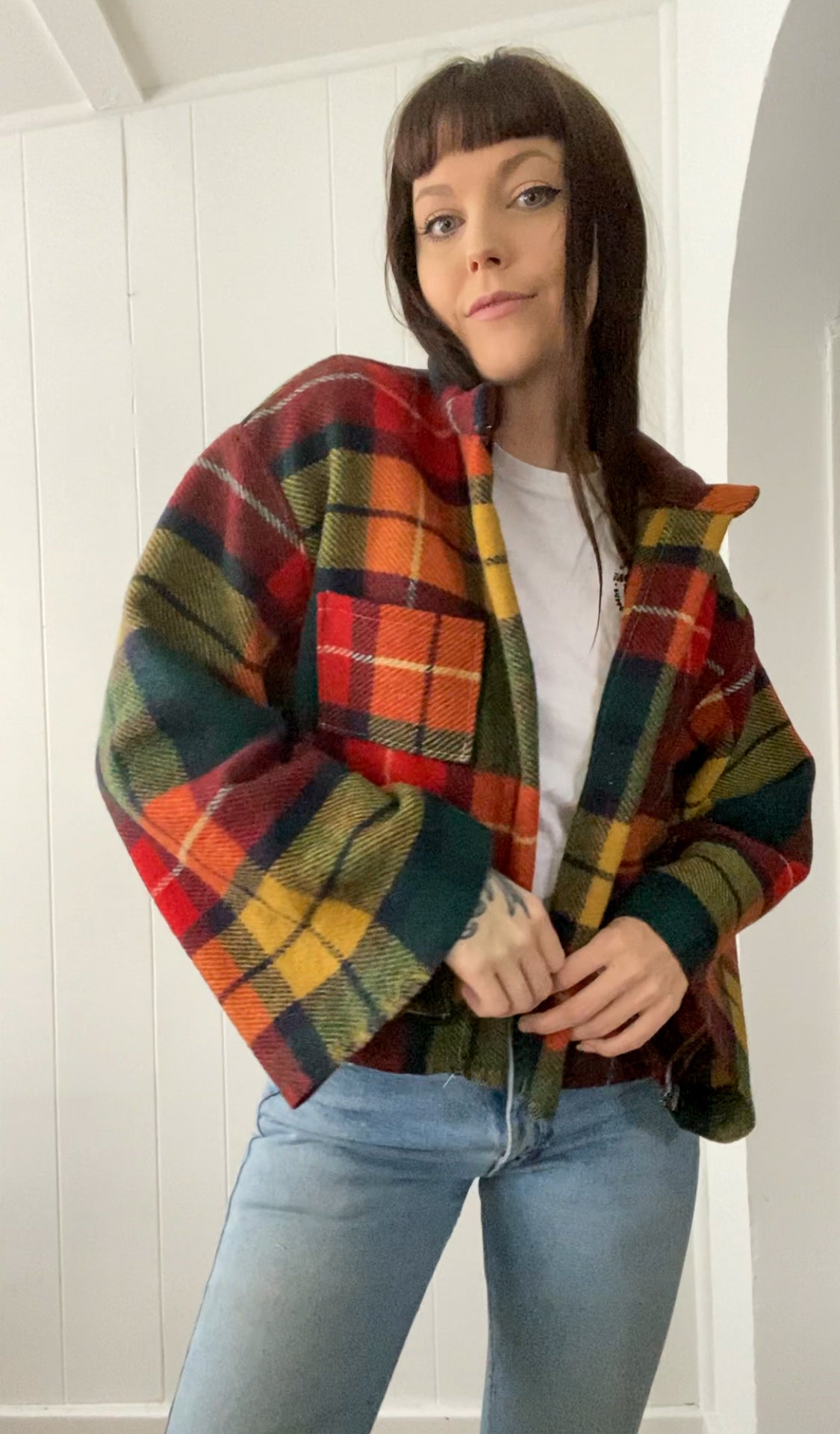 Upcycled Vintage Plaid Wool Jacket
