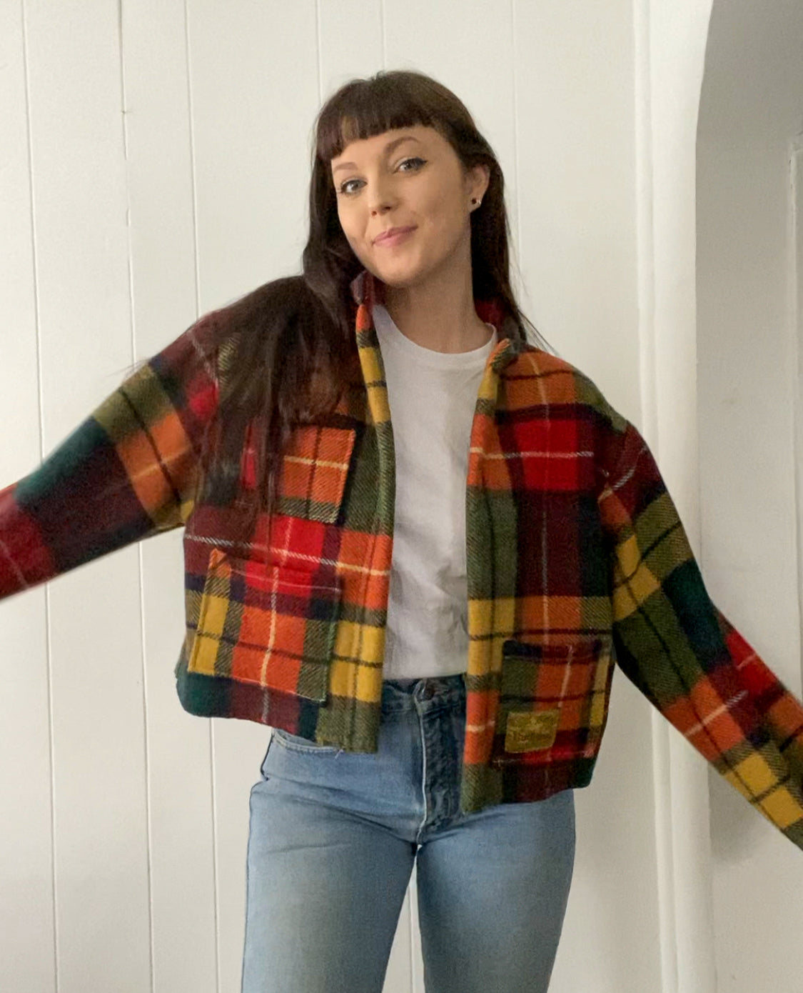 Upcycled Vintage Plaid Wool Jacket