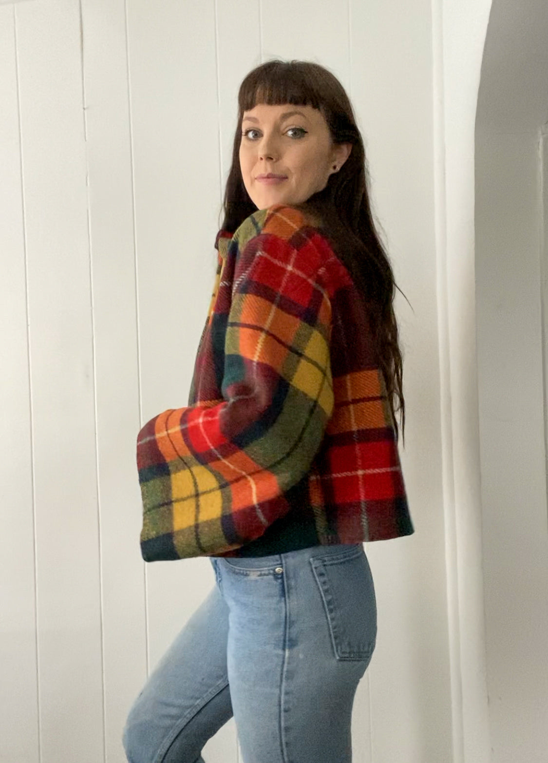 Upcycled Vintage Plaid Wool Jacket
