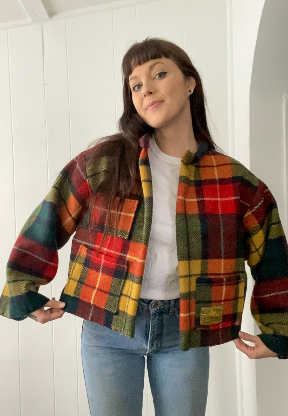 Upcycled Vintage Plaid Wool Jacket