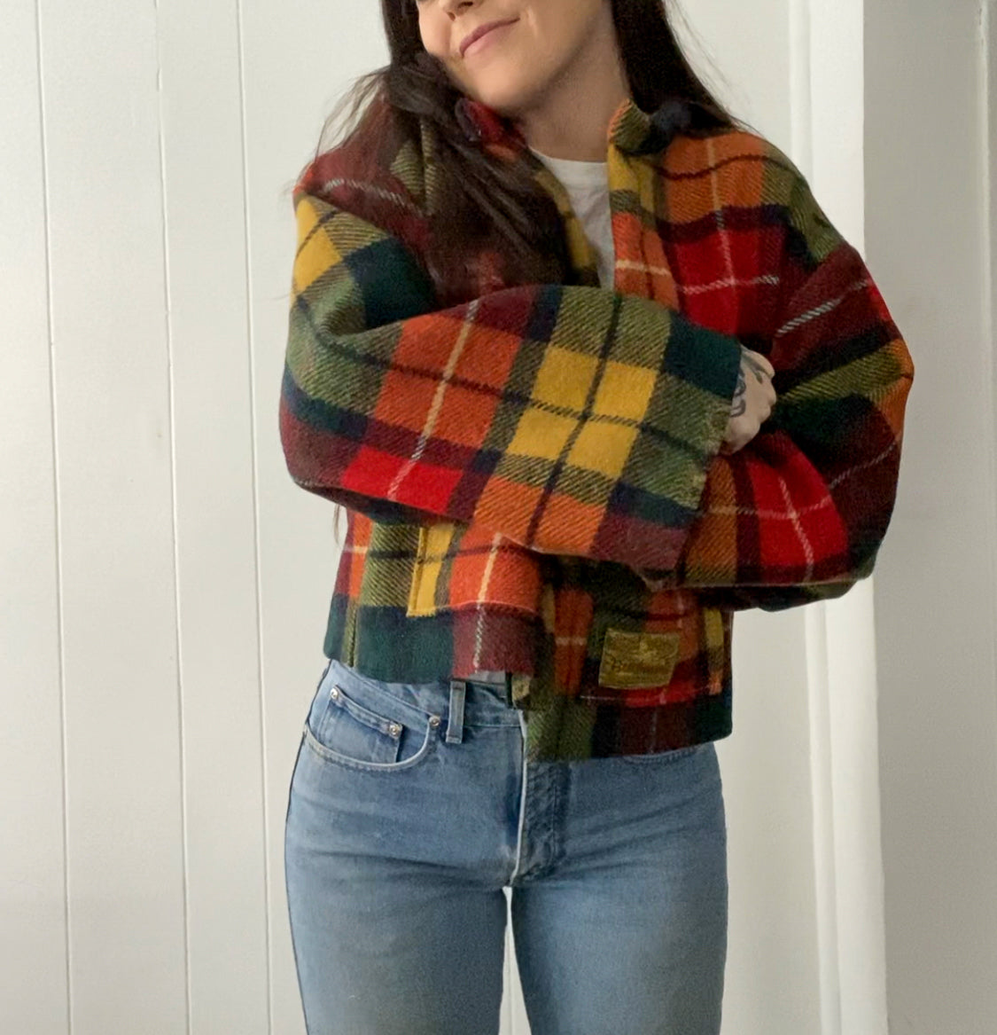 Upcycled Vintage Plaid Wool Jacket