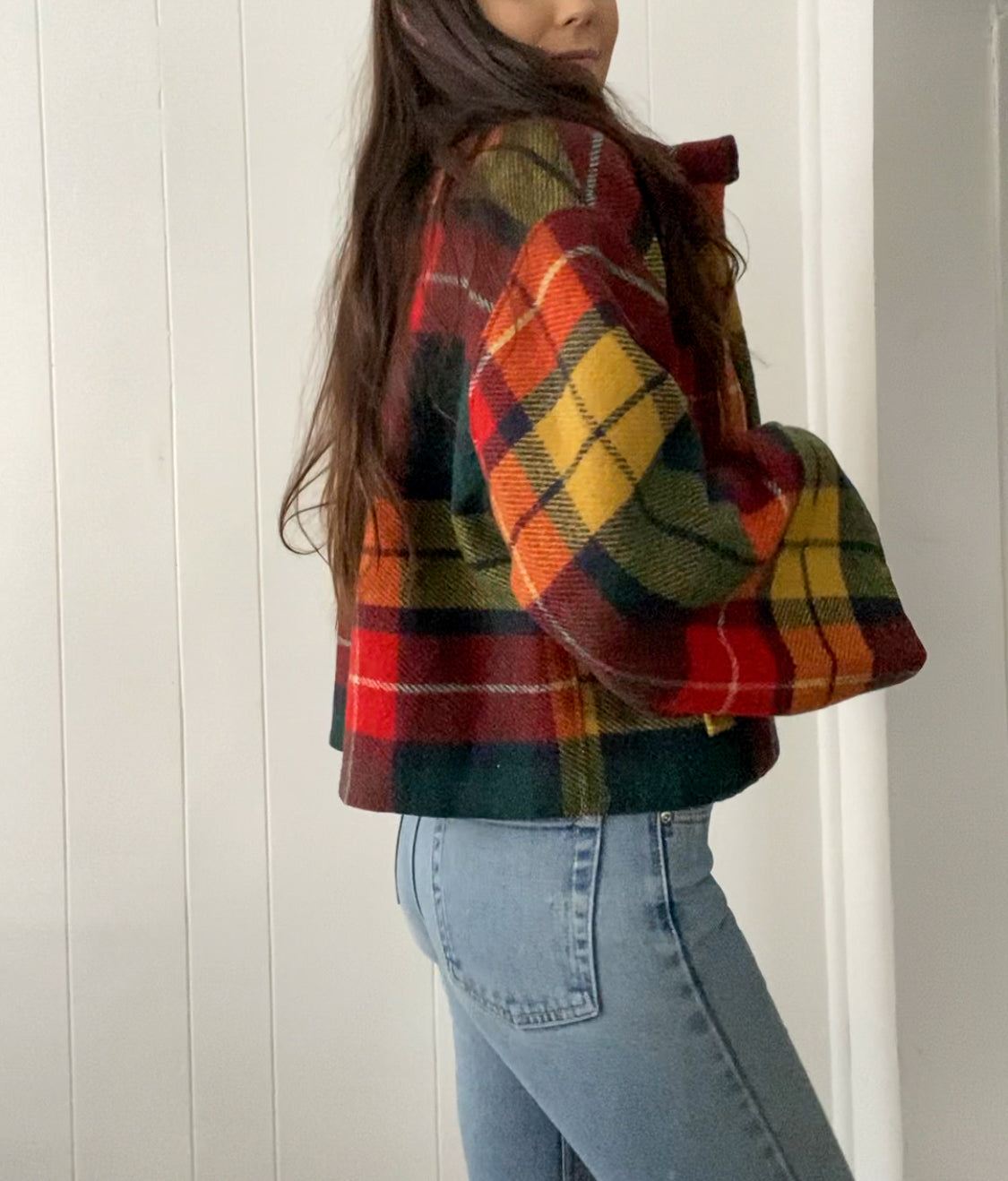 Upcycled Vintage Plaid Wool Jacket