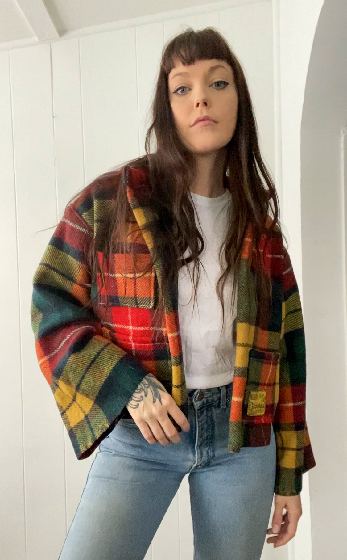 Upcycled Vintage Plaid Wool Jacket