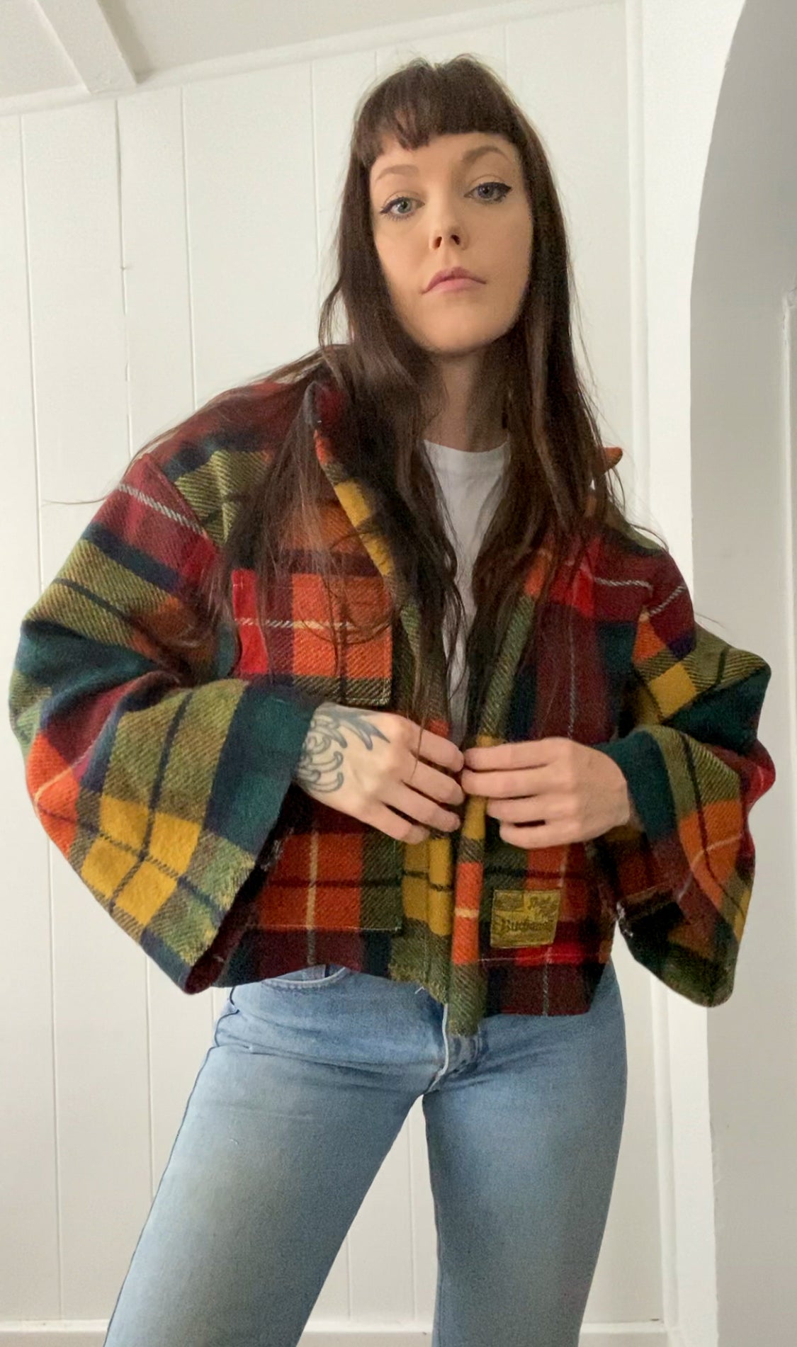 Upcycled Vintage Plaid Wool Jacket