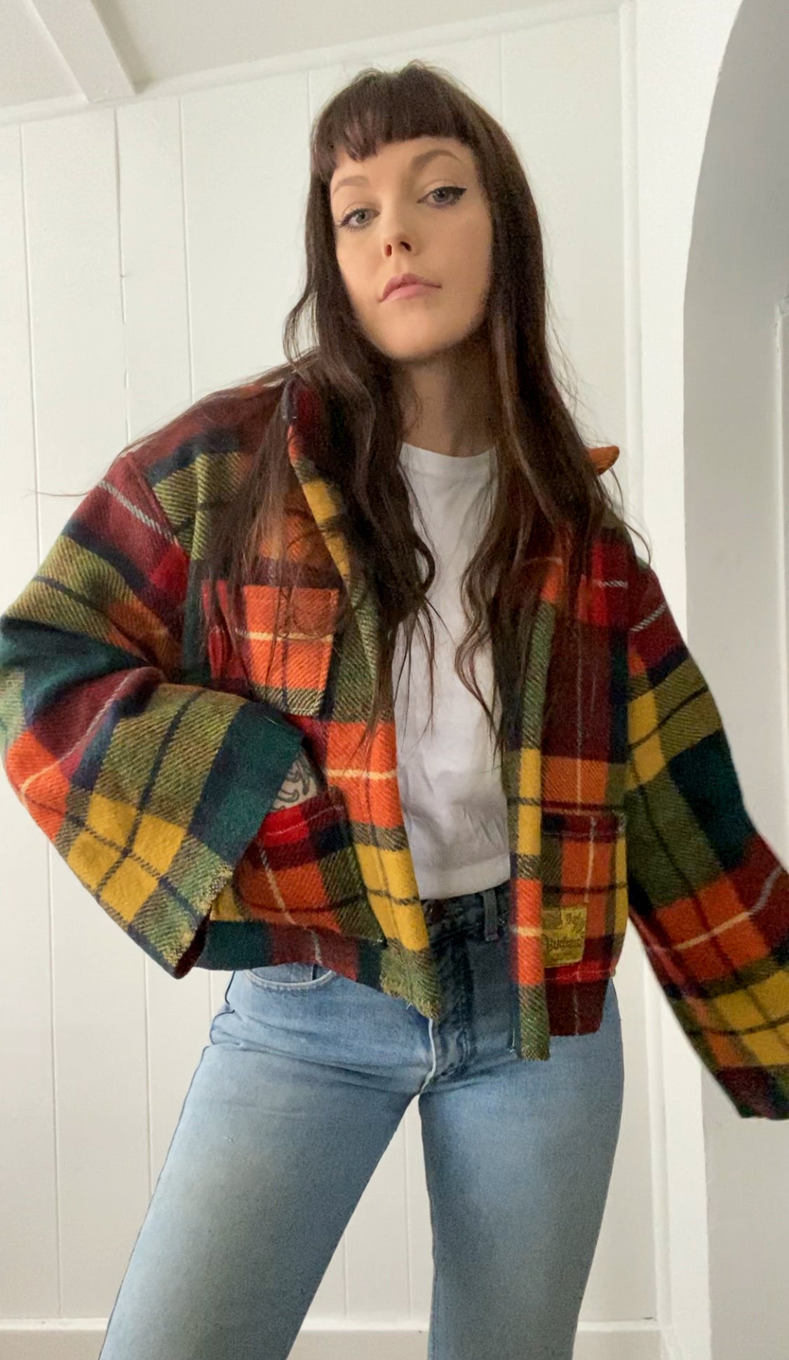 Upcycled Vintage Plaid Wool Jacket