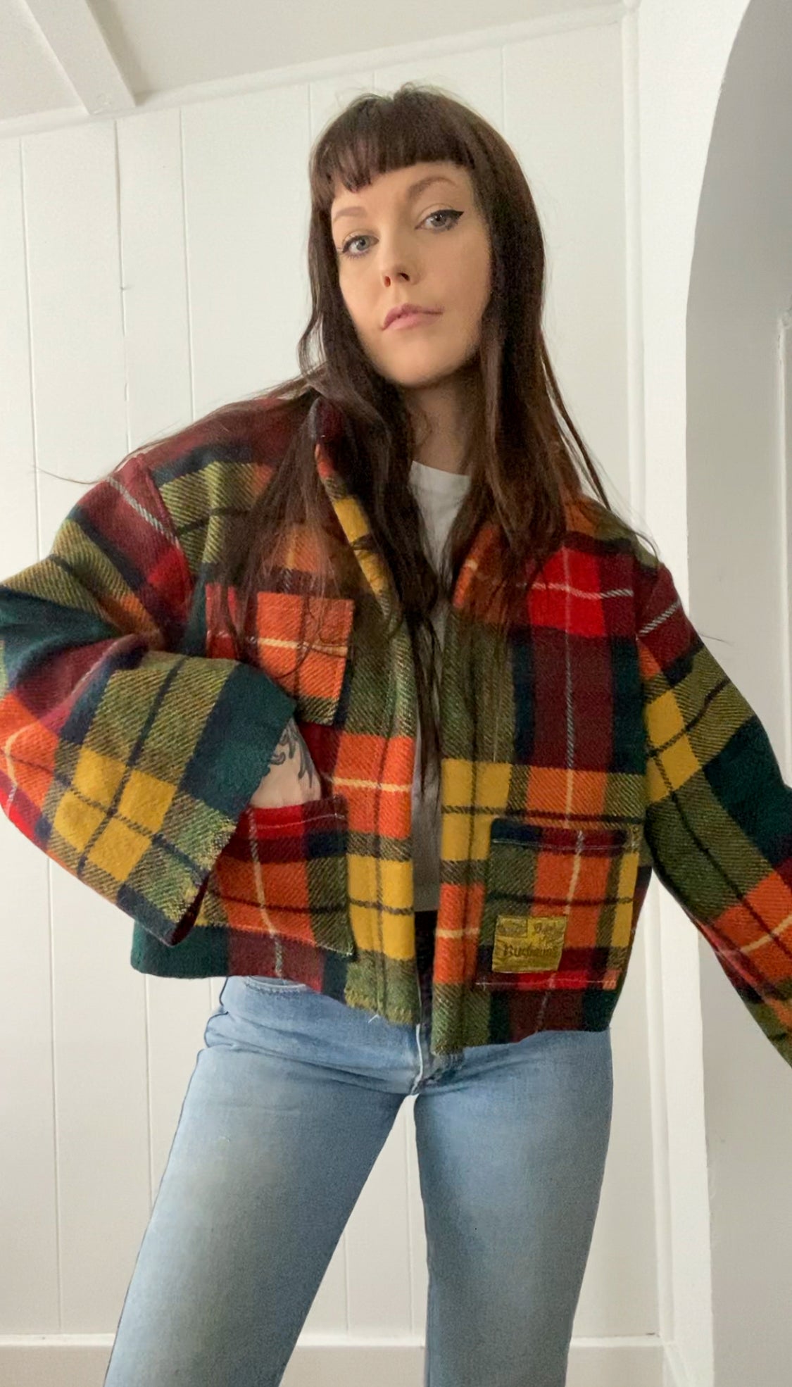 Upcycled Vintage Plaid Wool Jacket