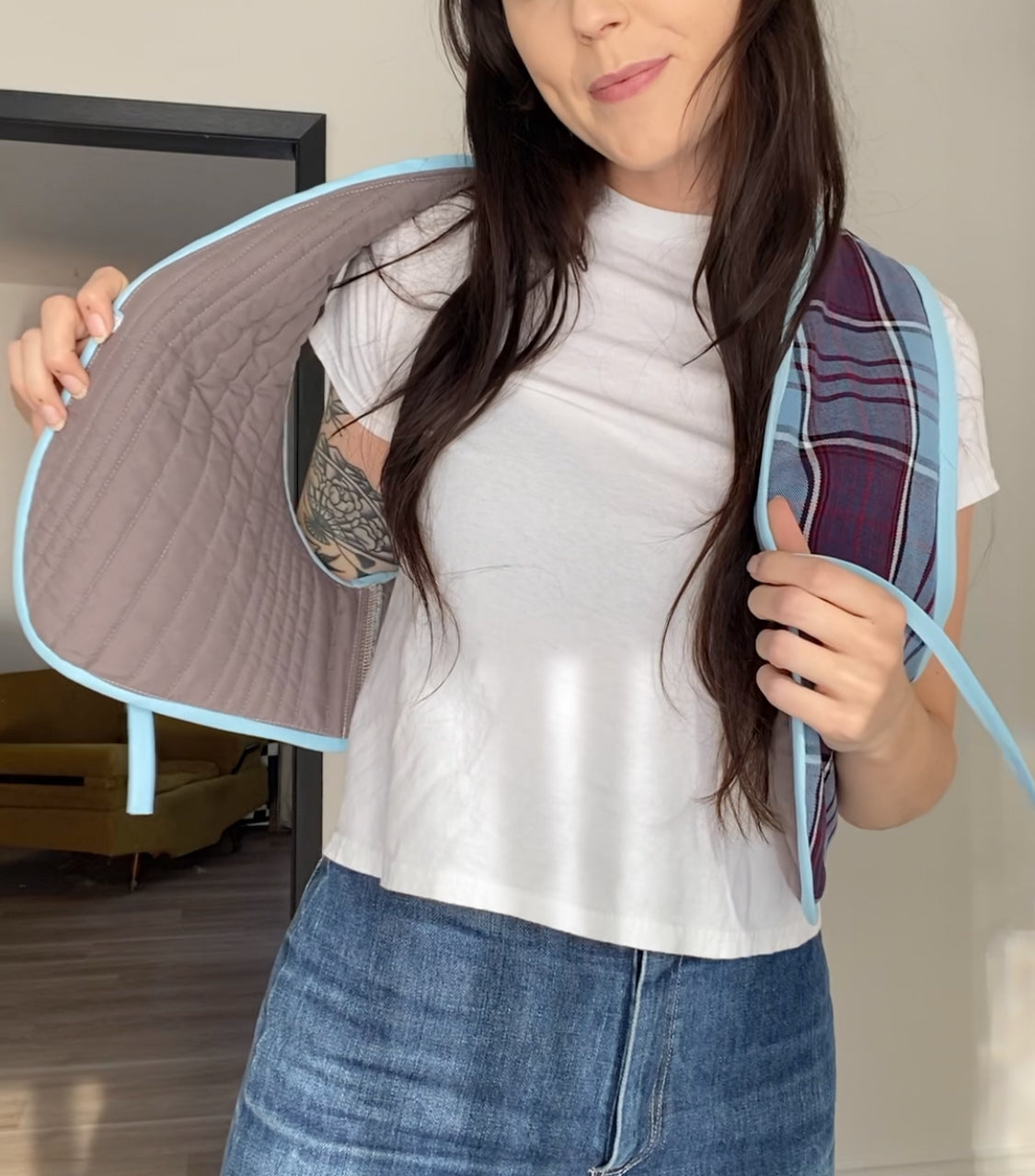 Upcycled Tie-Front Vest