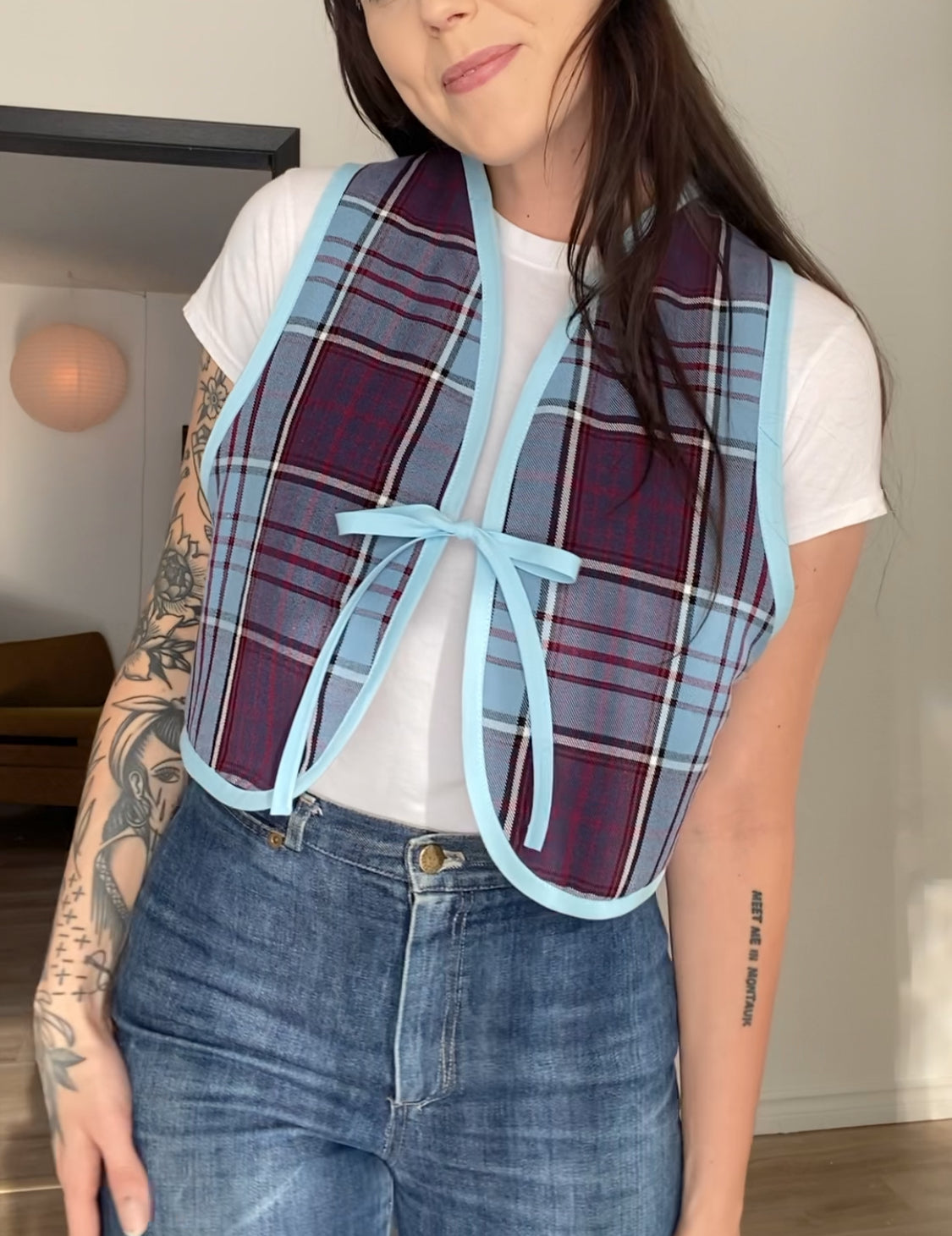 Upcycled Tie-Front Vest