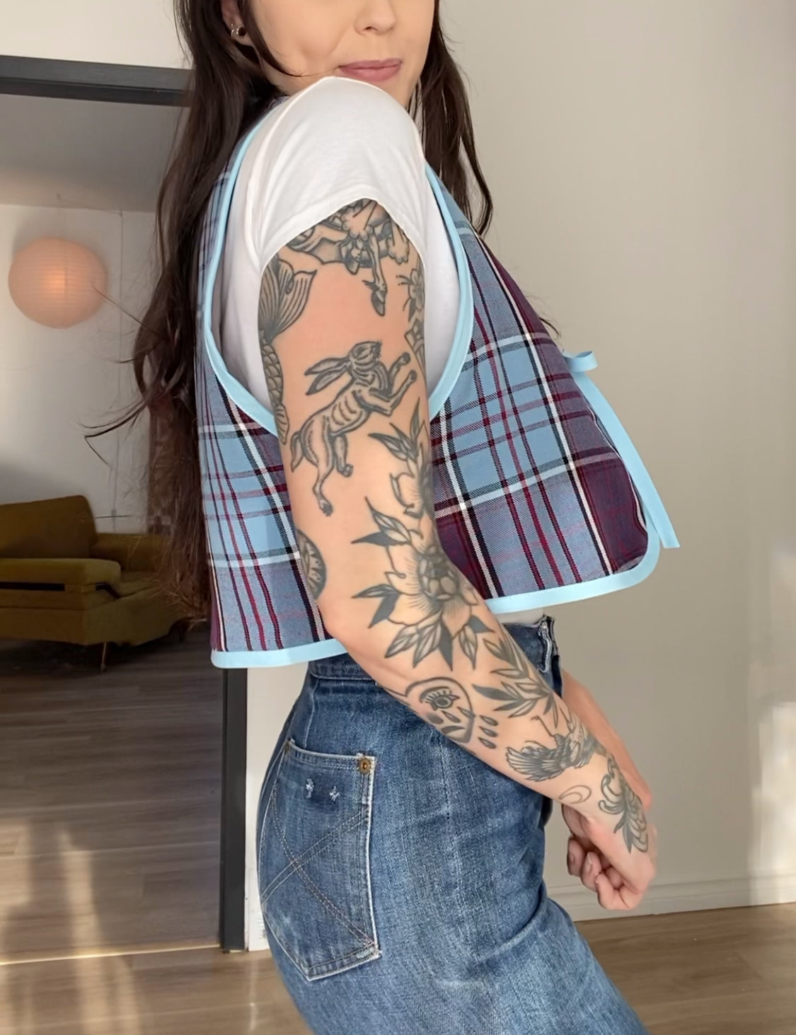 Upcycled Tie-Front Vest