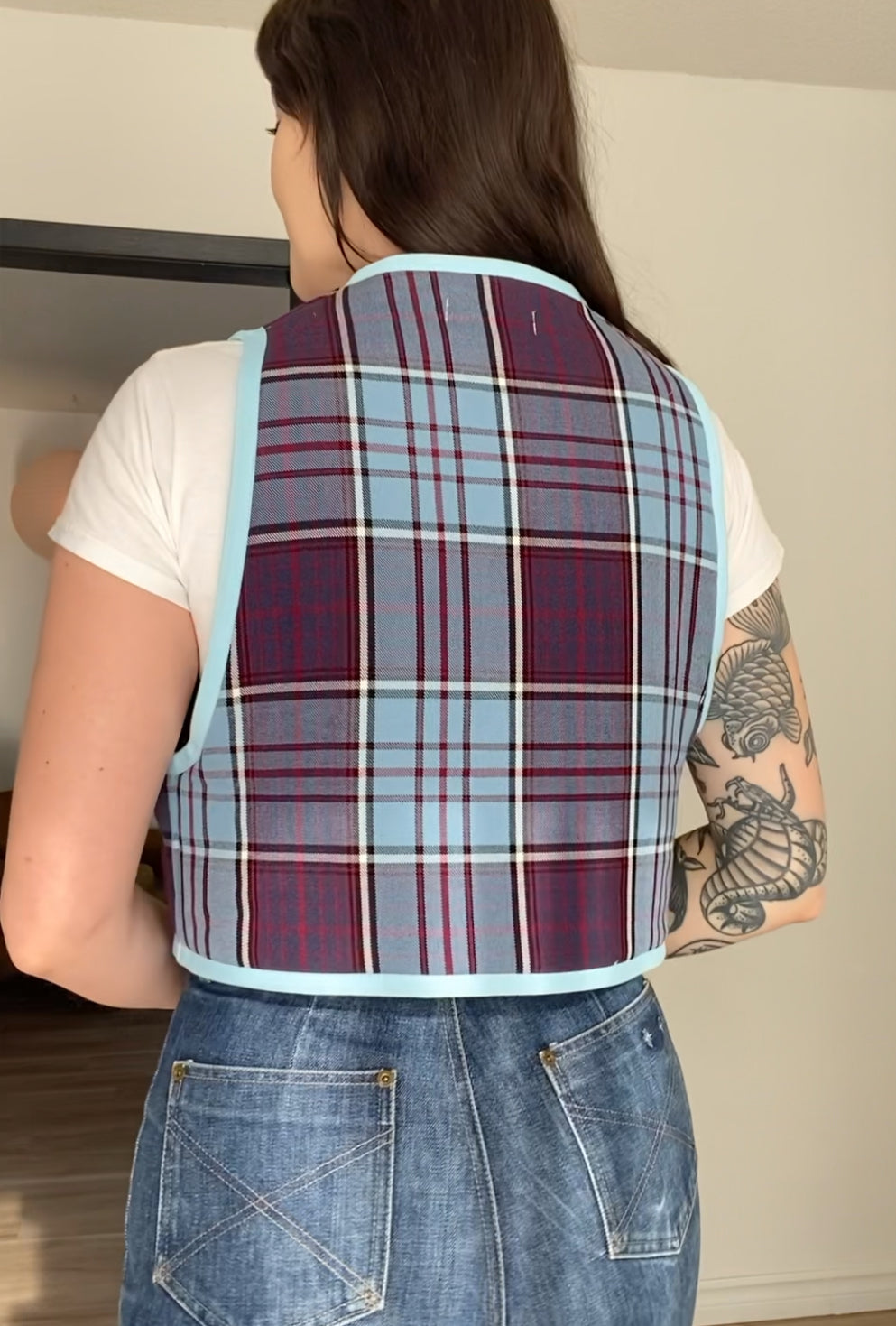 Upcycled Tie-Front Vest