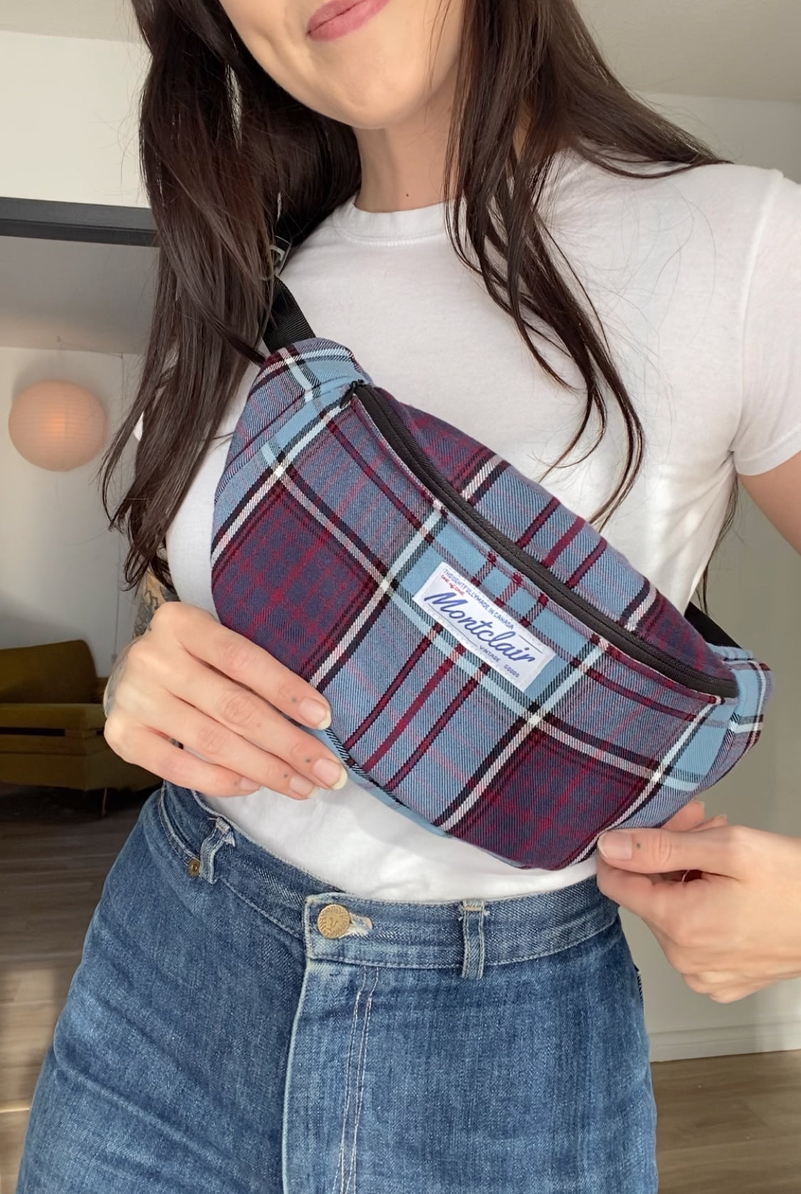 Upcycled Plaid Fanny Pack