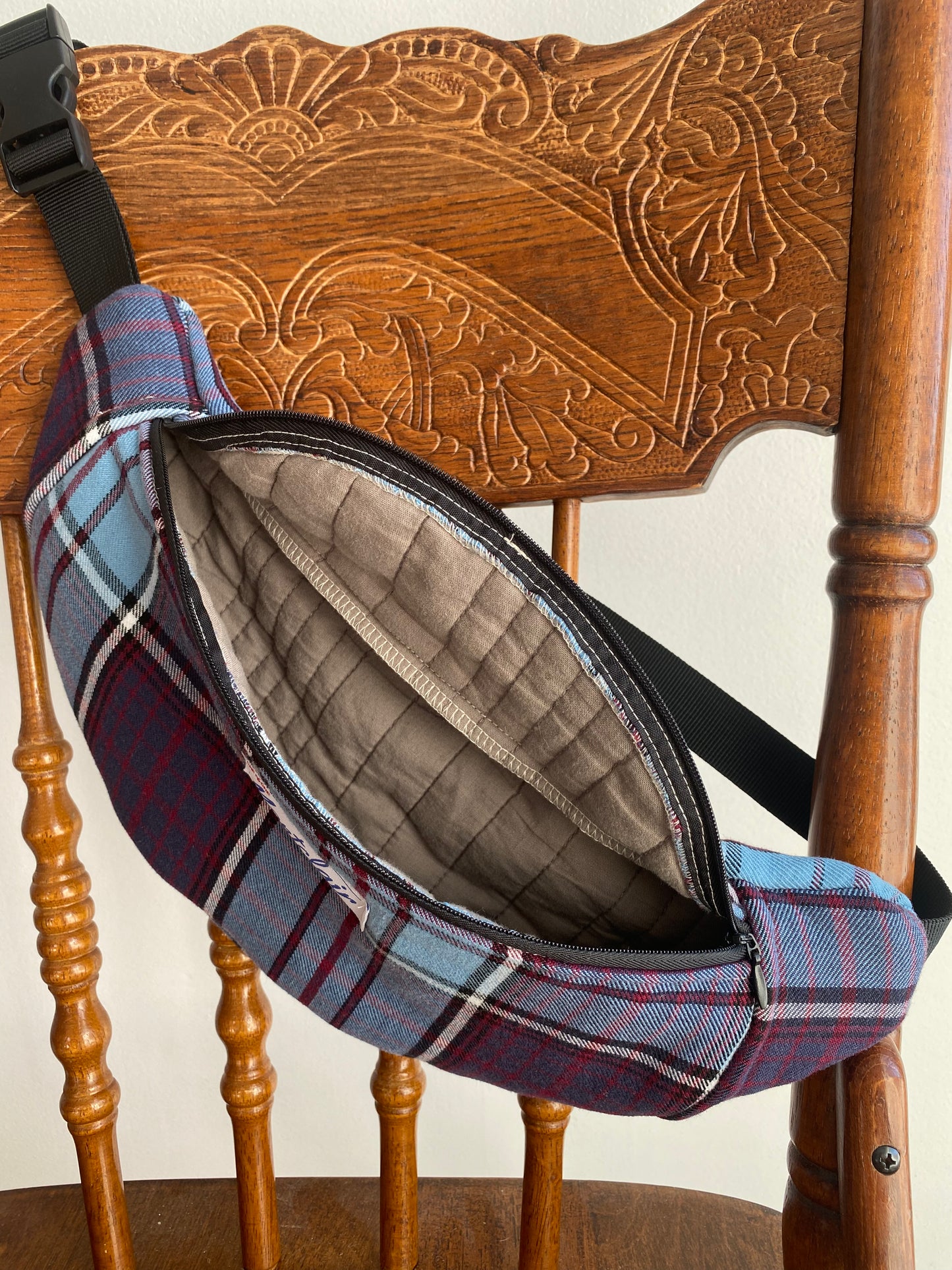 Upcycled Plaid Fanny Pack