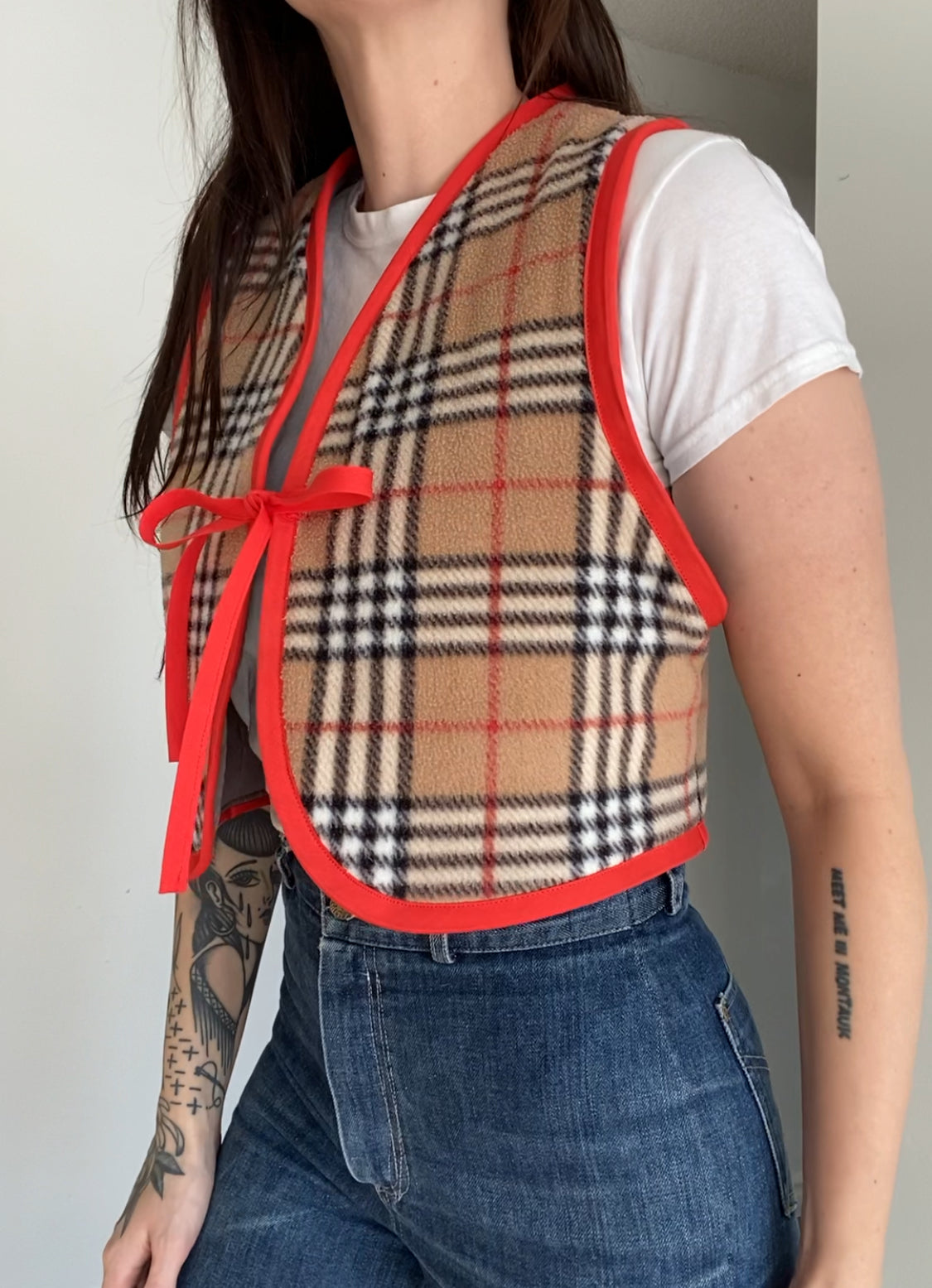 Upcycled Tie-Front Vest