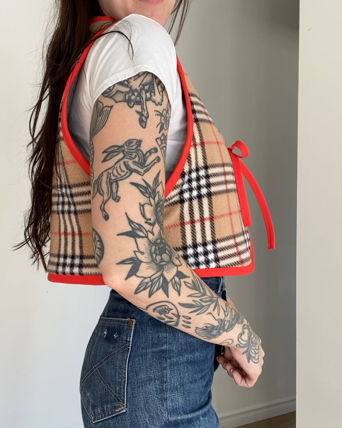 Upcycled Tie-Front Vest