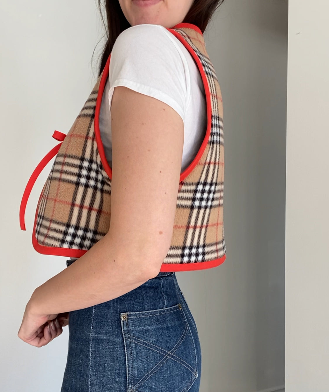 Upcycled Tie-Front Vest