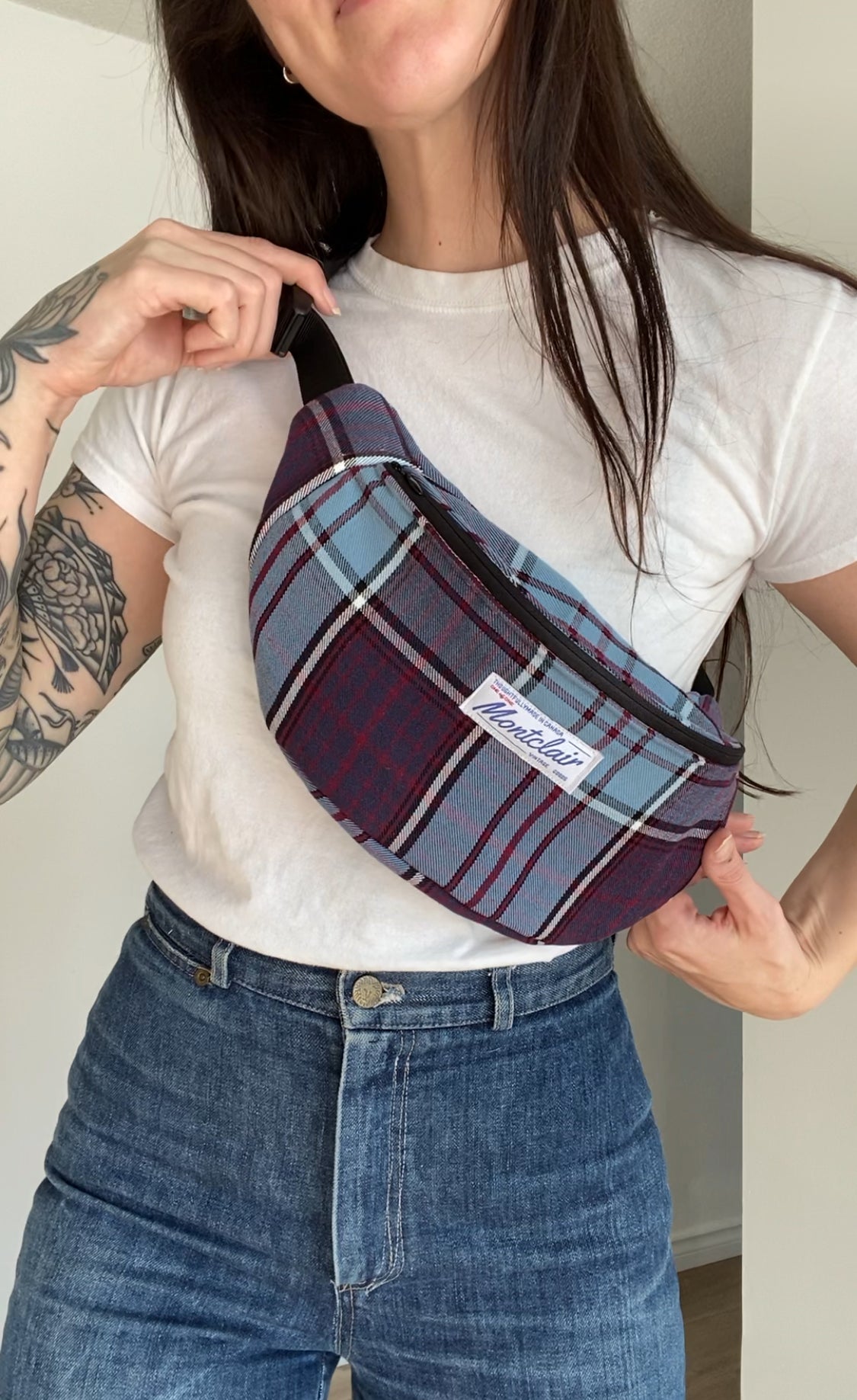 Upcycled Plaid Fanny Pack