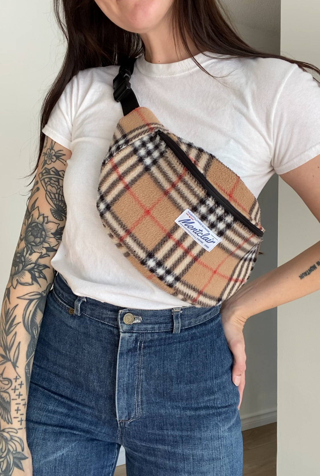 Upcycled Plaid Fanny Pack