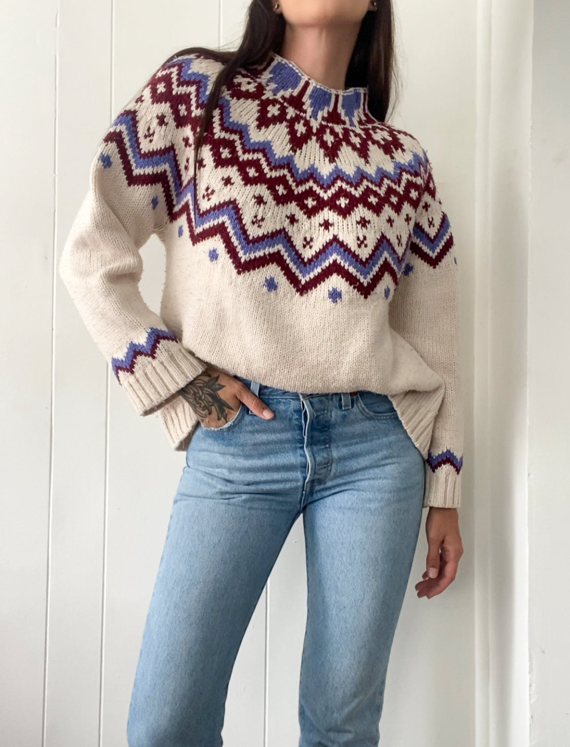 Vintage Hand Knit Nordic Jumper