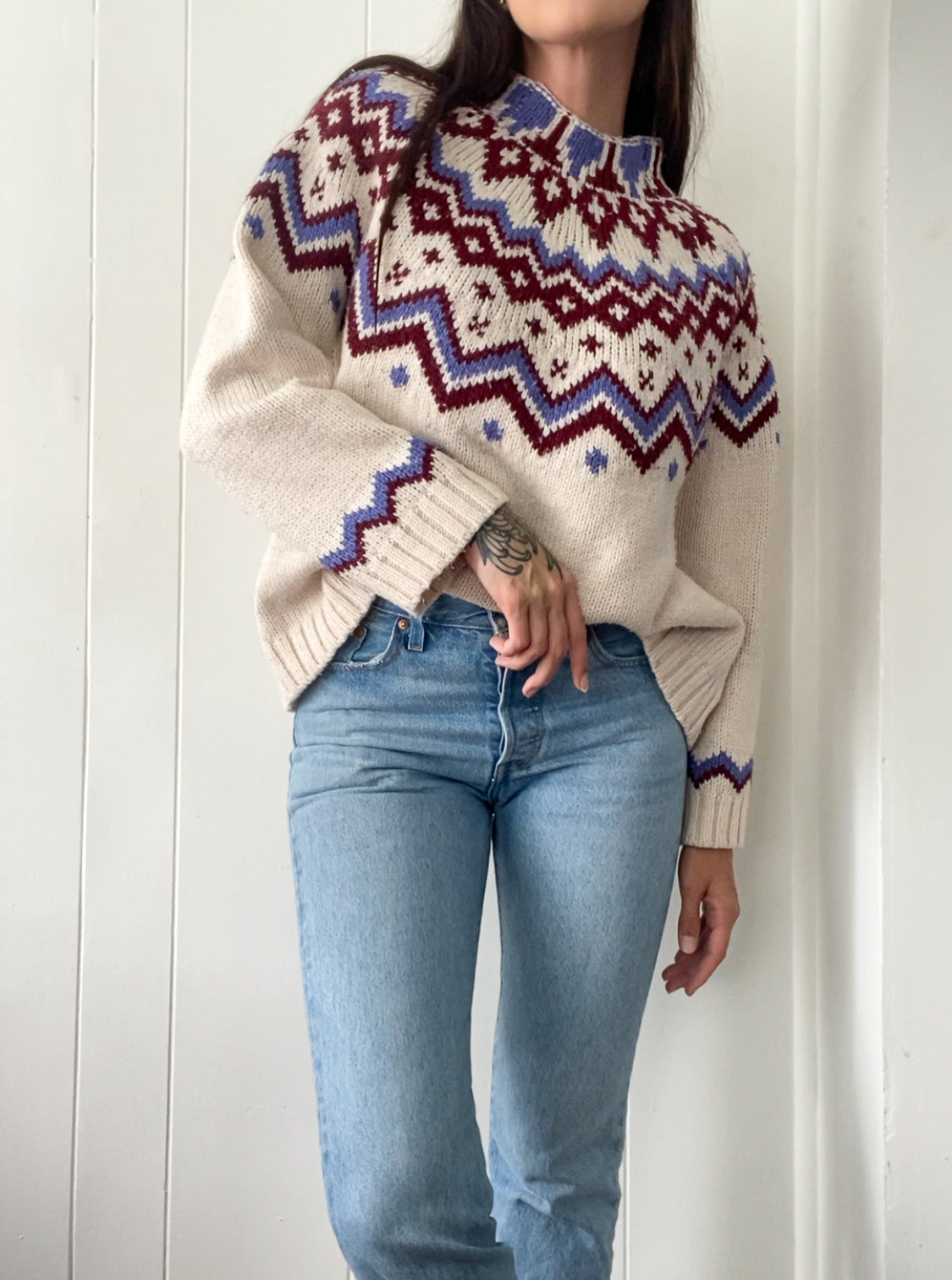Vintage Hand Knit Nordic Jumper