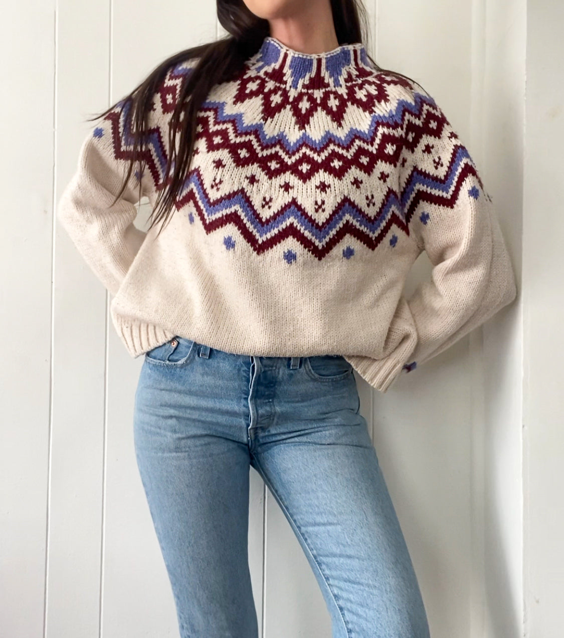 Vintage Hand Knit Nordic Jumper
