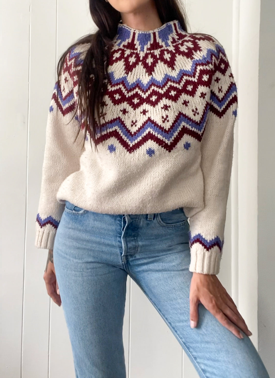 Vintage Hand Knit Nordic Jumper