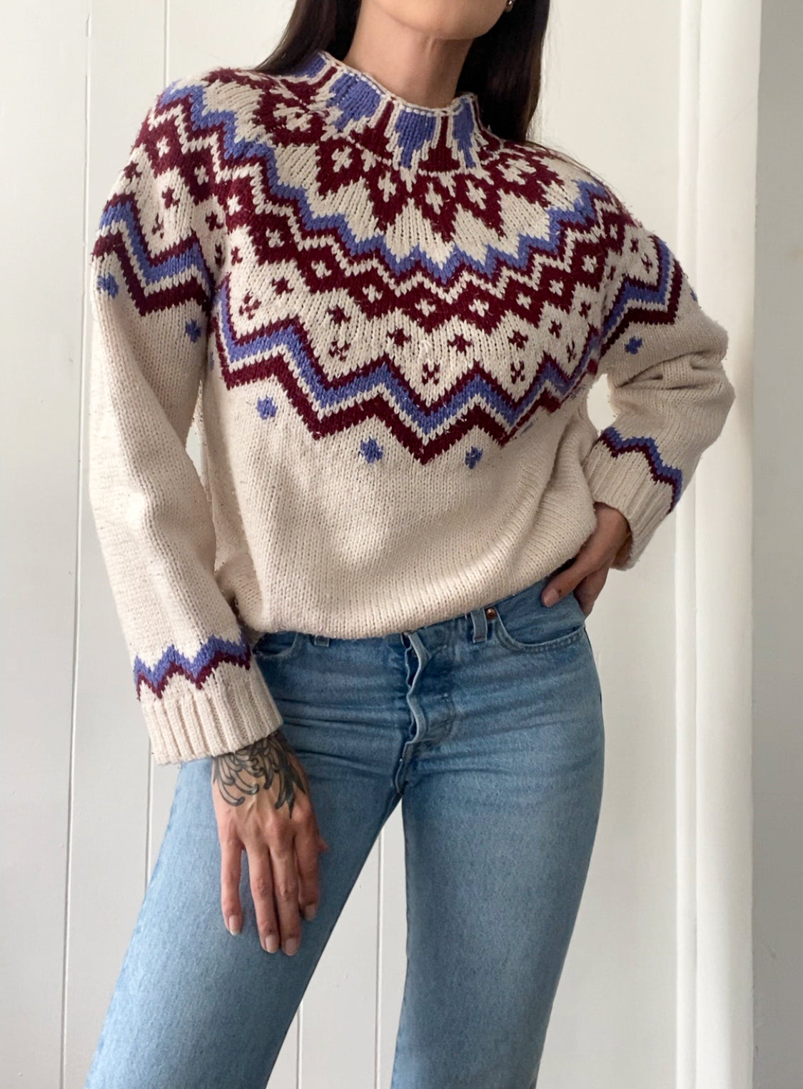 Vintage Hand Knit Nordic Jumper