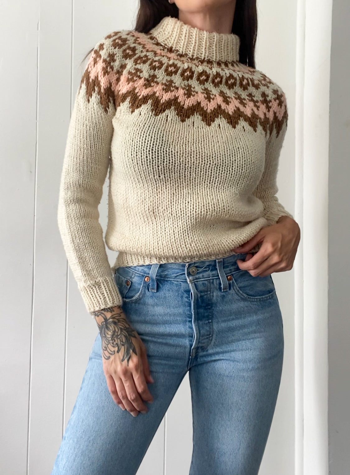 Vintage Hand Knit Nordic Jumper