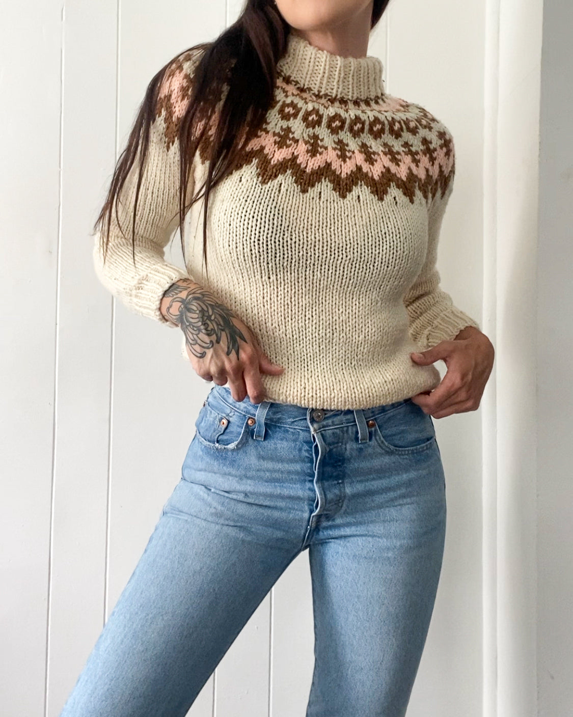 Vintage Hand Knit Nordic Jumper