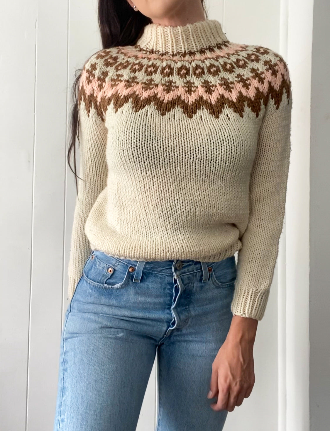 Vintage Hand Knit Nordic Jumper